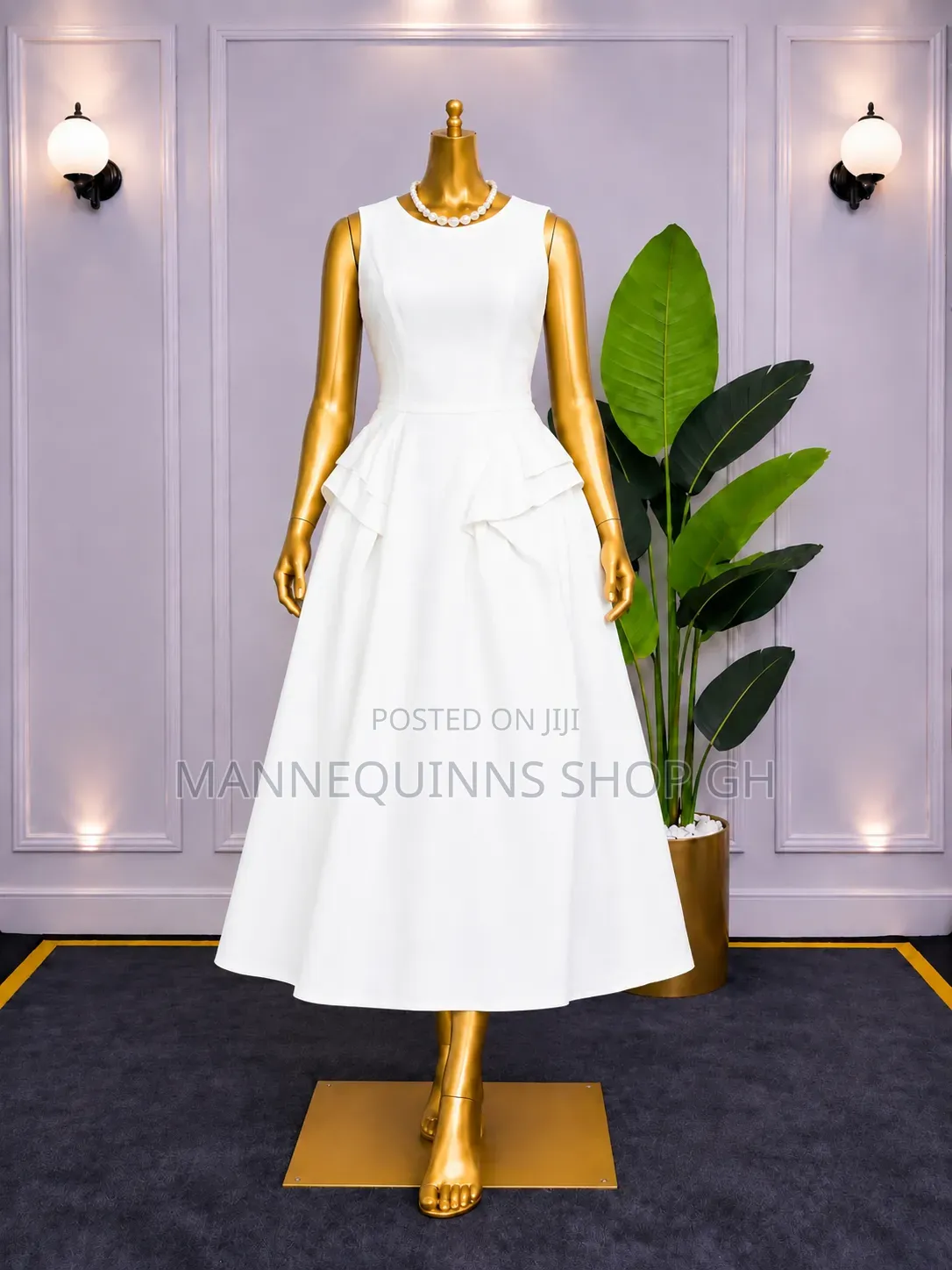 Quality White Classy Long Dress Available