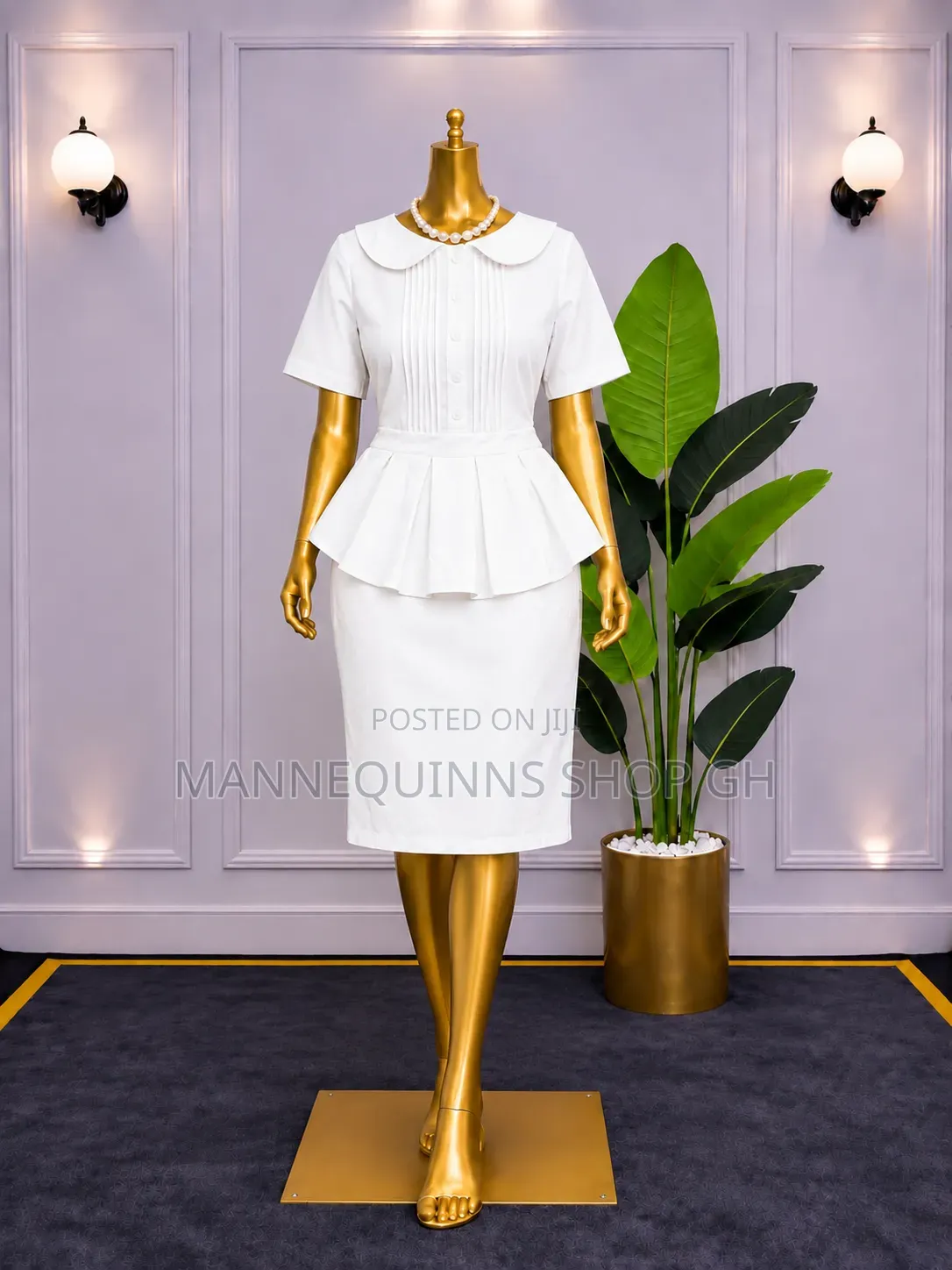 Quality White Classy Long Dress Available