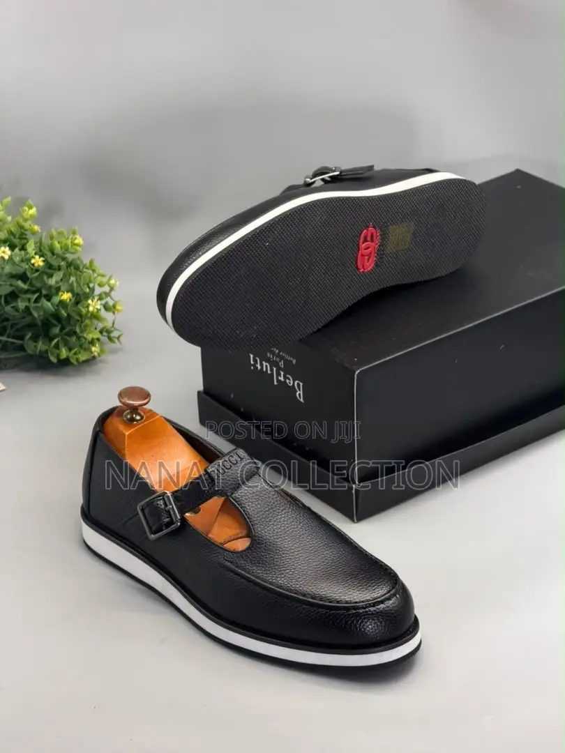 Unisex Leather Monk Strap Shoes