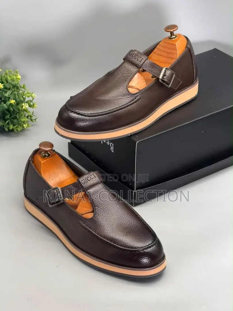 Unisex Leather Monk Strap Shoes