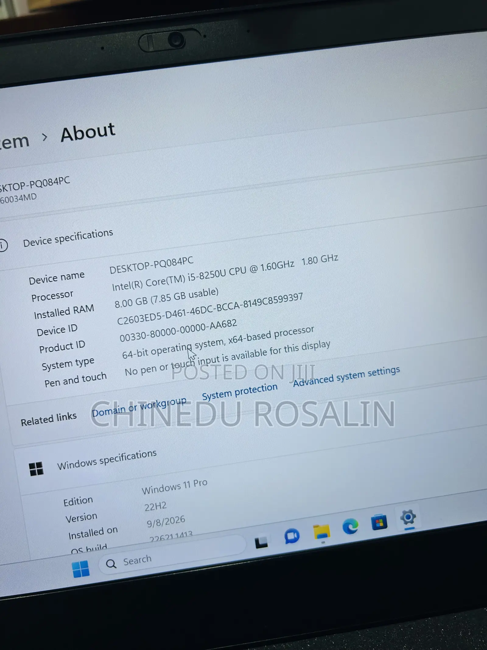 Laptop Lenovo ThinkPad T480 8GB Intel Core i5 SSD 256GB