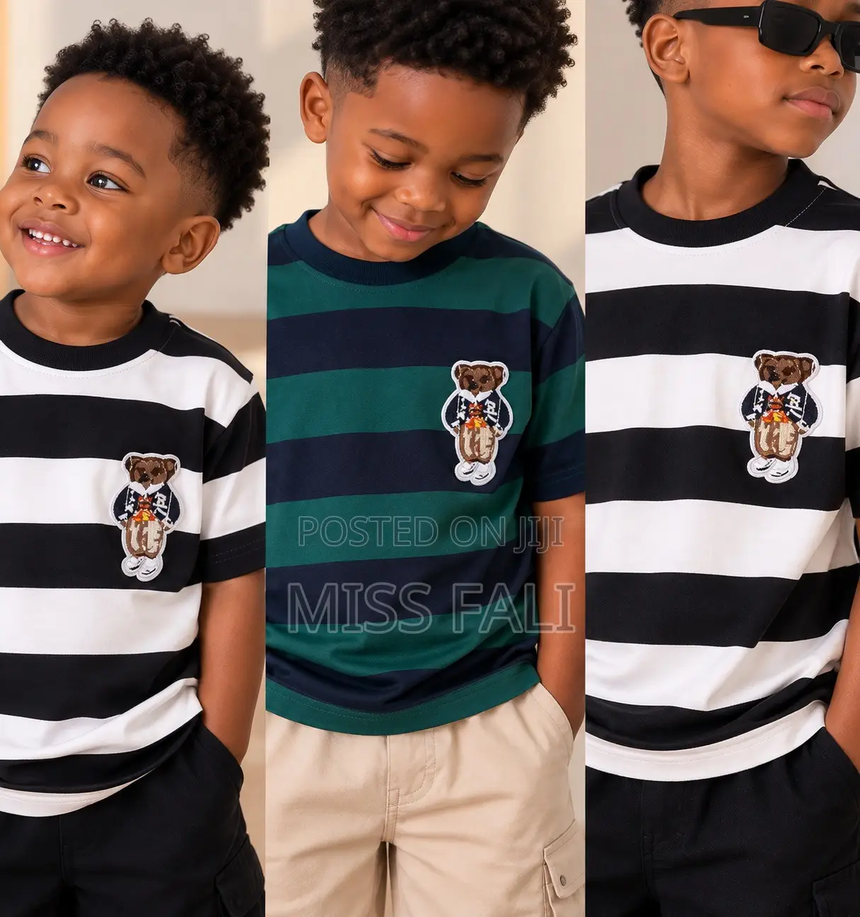 Little Bear Stripe Tee. 2-11Years