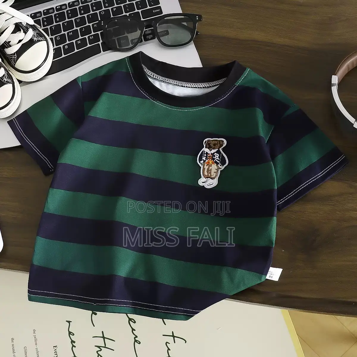 Little Bear Stripe Tee. 2-11Years
