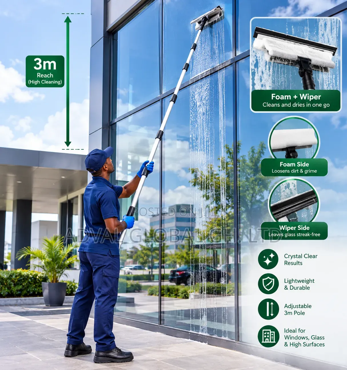 High Glass/Window Cleaner (Telescopic) 3m