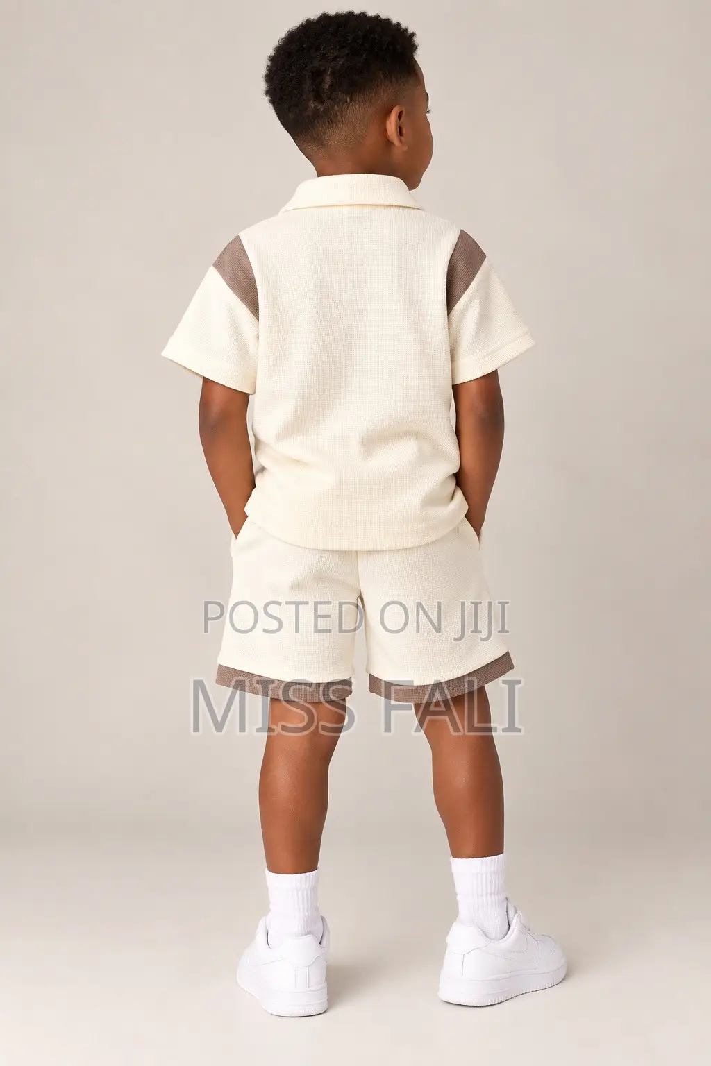 Cream and Cocoa Polo Set. 4-5Years