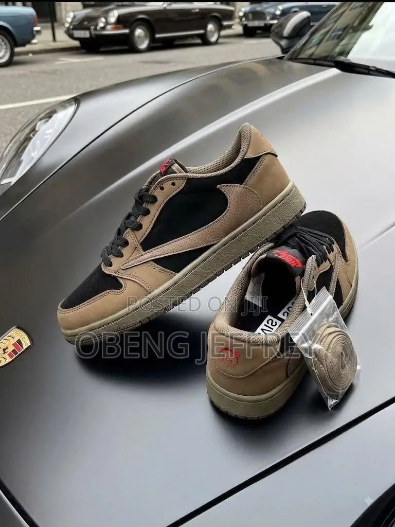 Original Travis Scott Jordan 1 Low Black/Brown Leather