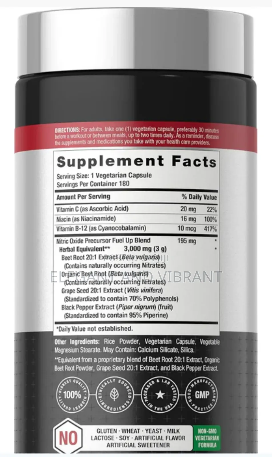 Nitric Oxide Max With Beet Root | 180 Capsules