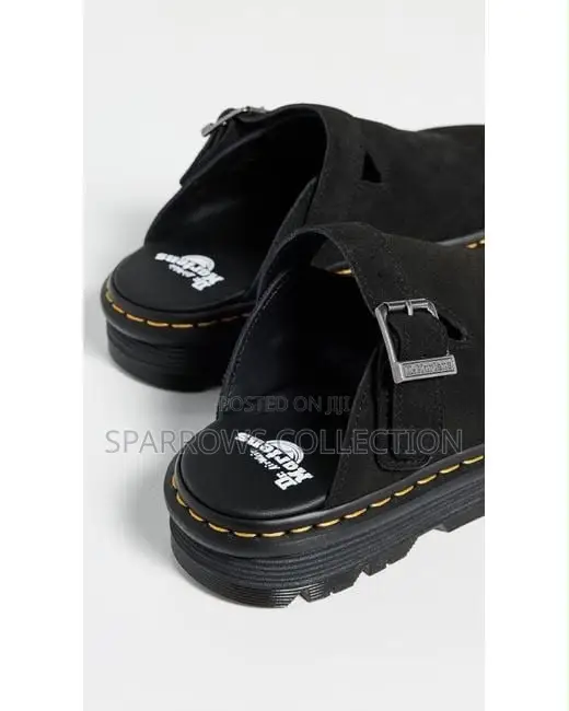 Dr. Martens Zebzag Suede Mules in Black