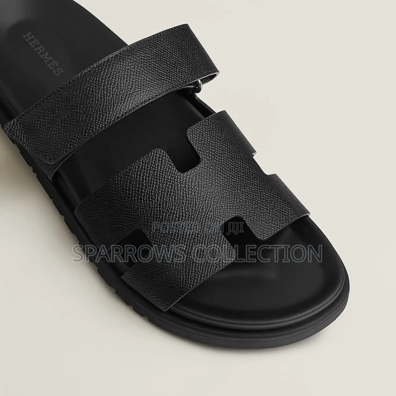 Hermès Chypre Style Black Slippers