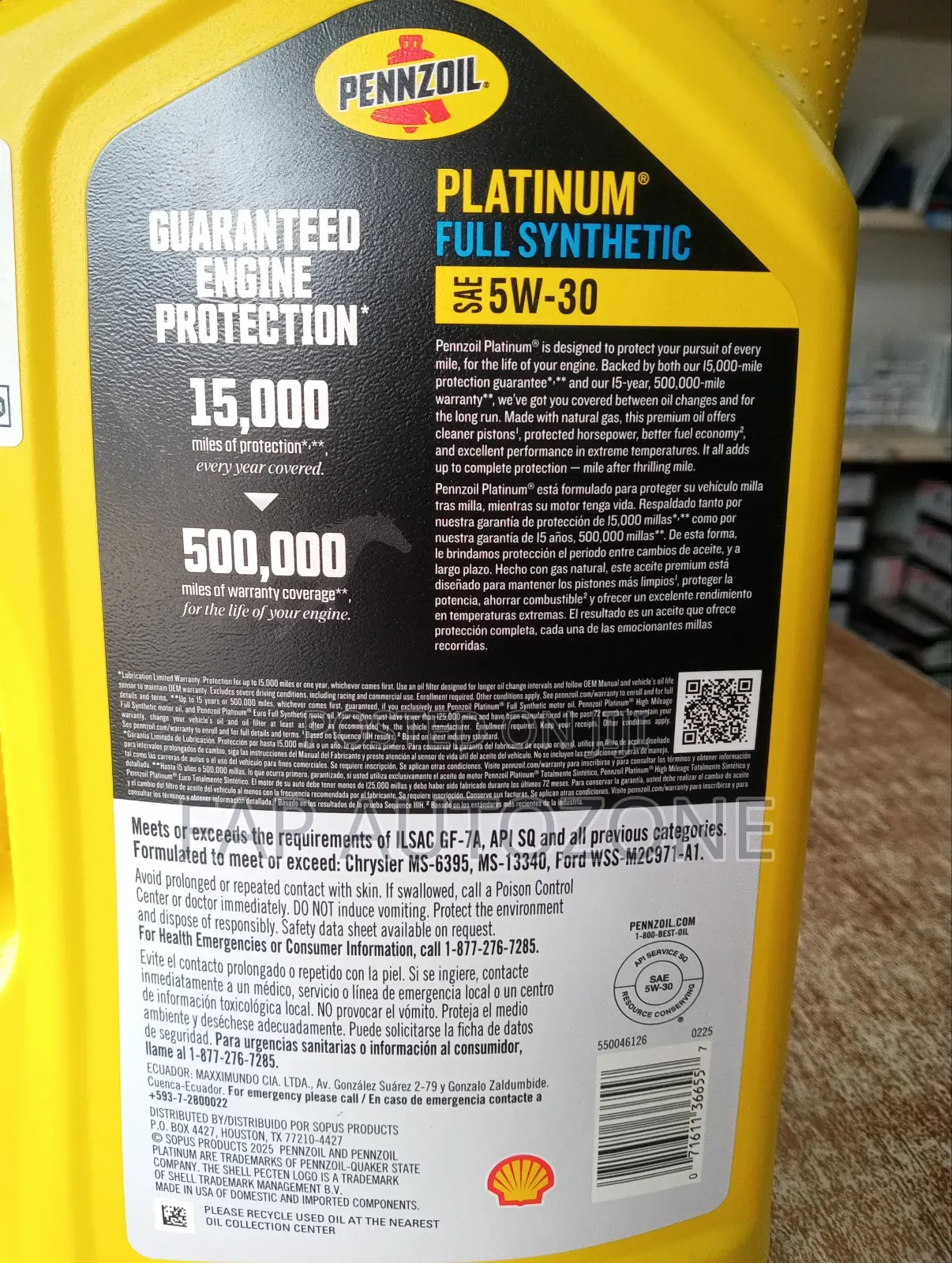 Premium Quality Platinum Full Synthetic Engine Oil Imported From USA