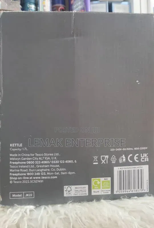 Tesco Home 1.7L Stainless Steel Kettle (Model JK22) Form UK