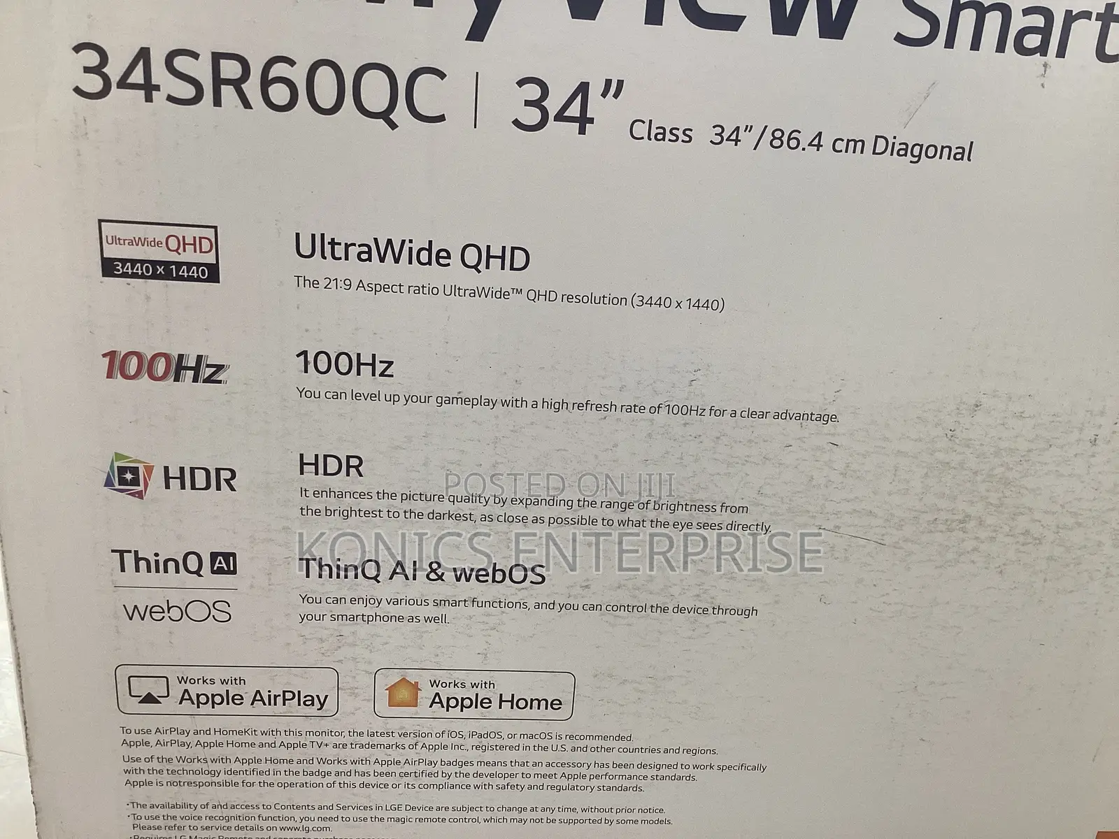 LG - 34" WQHD 100Hz 5ms Smart Monitor