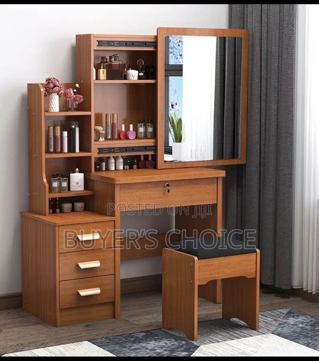 Dresser With Mirror and a Chair