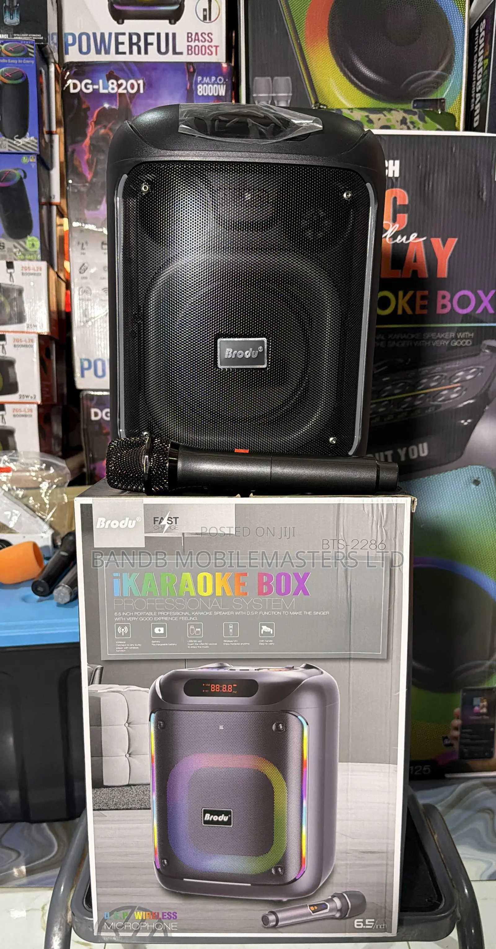 Brodu BTS-2286 Karaoke Speaker 6.5” – Wireless Microphone, RGB Lights
