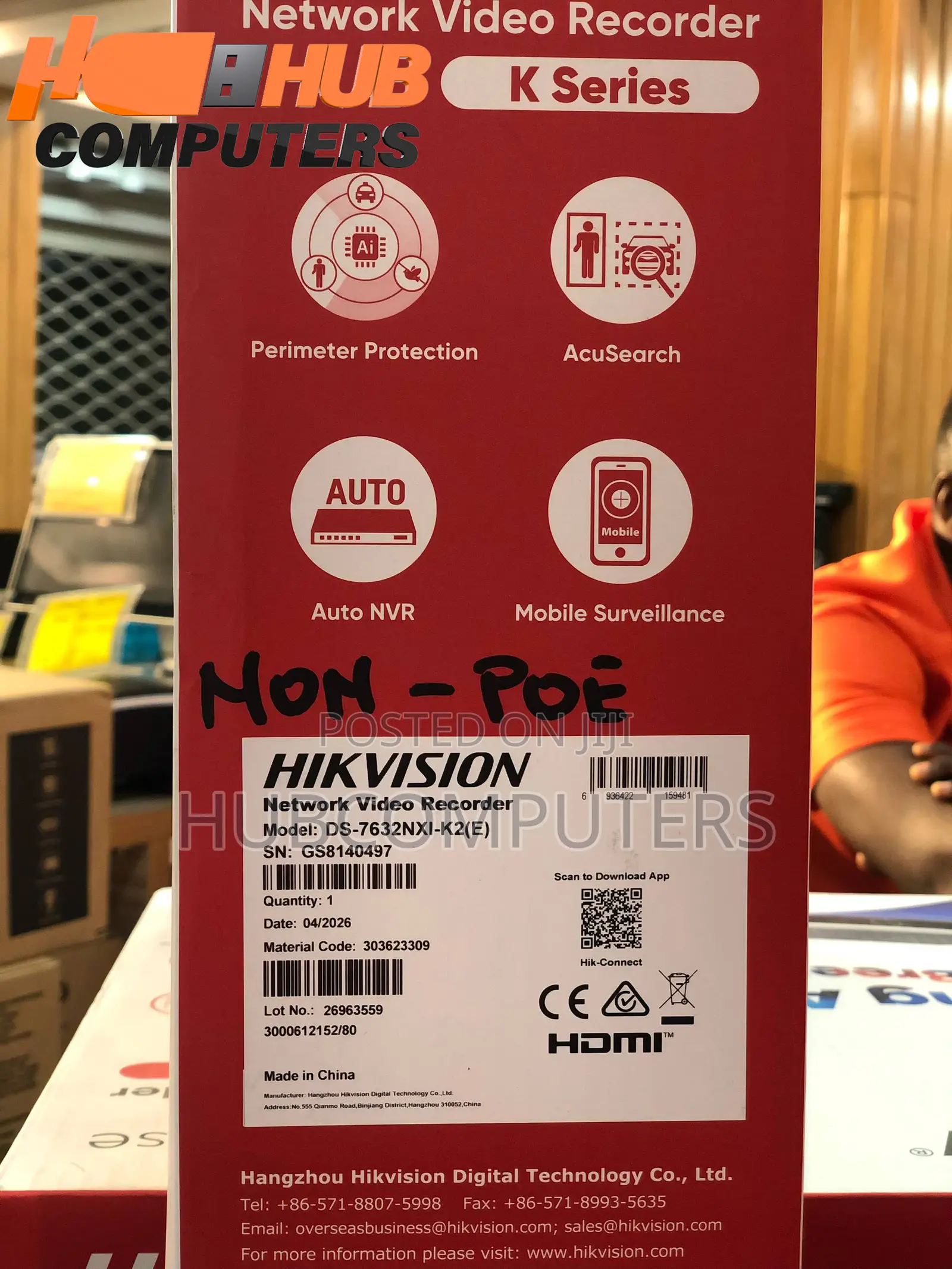 Hikvision DS-7632NXI-(E) Non PoE 32-Ch 1U K Series AcuSense NVR