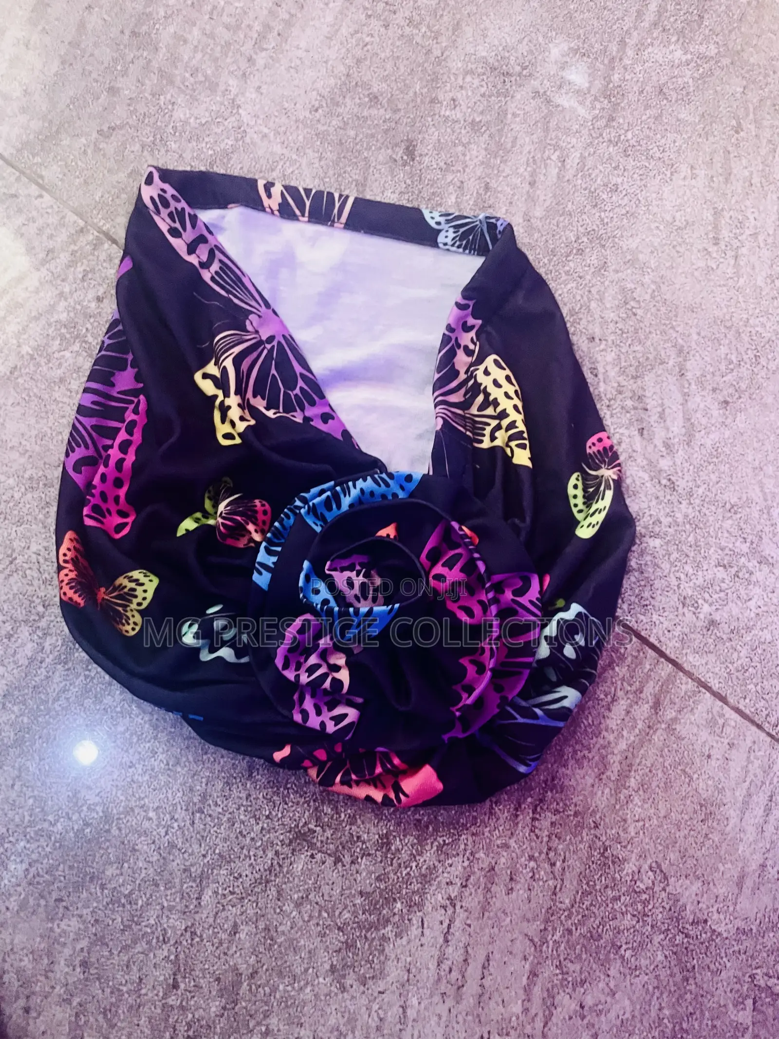 Women's Colorful Butterfly Print Flower Knot Headwrap
