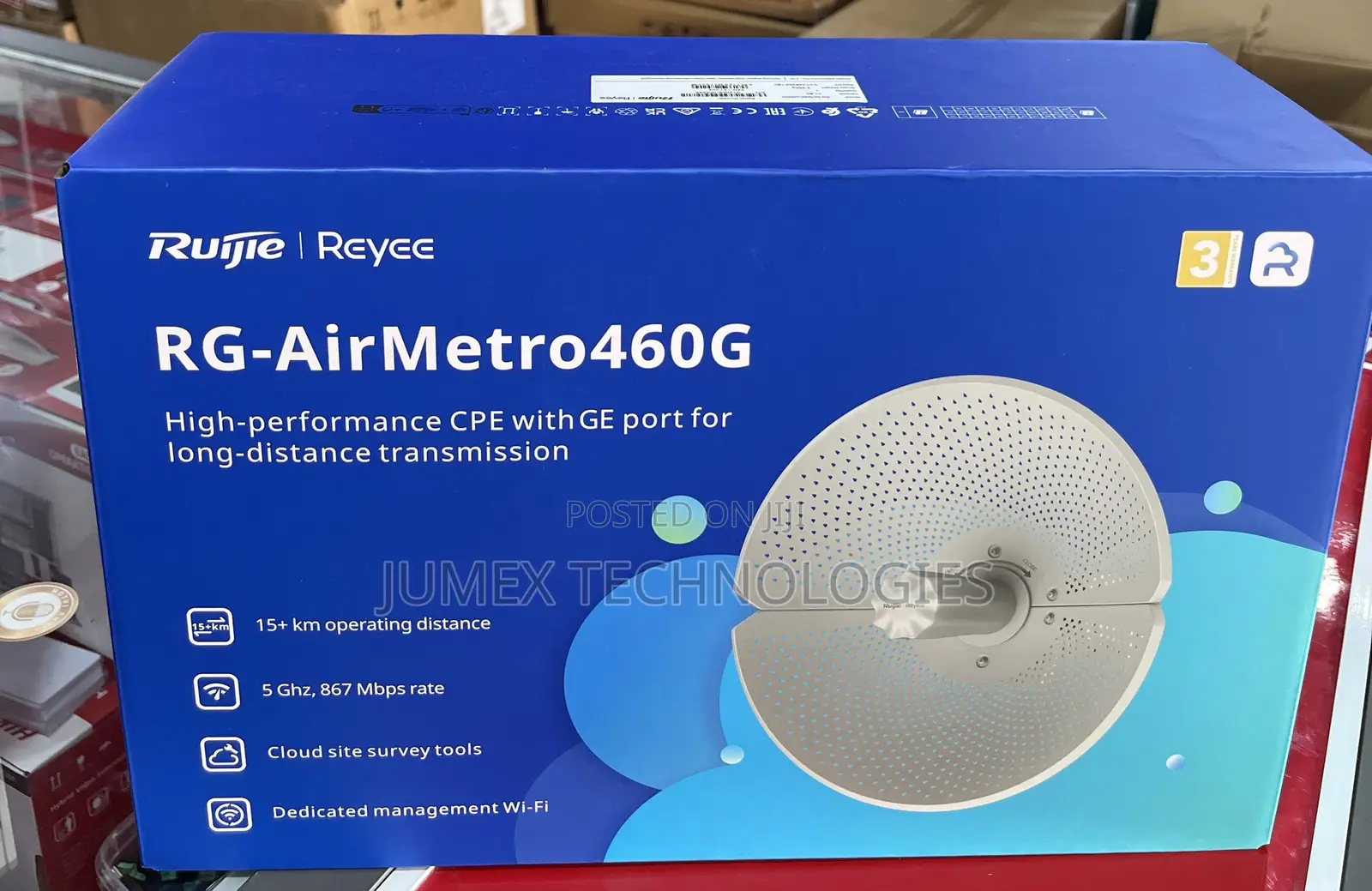 Ruijie Airmetro460g High Performance Cpe With Ge Port 15+ Km Distance