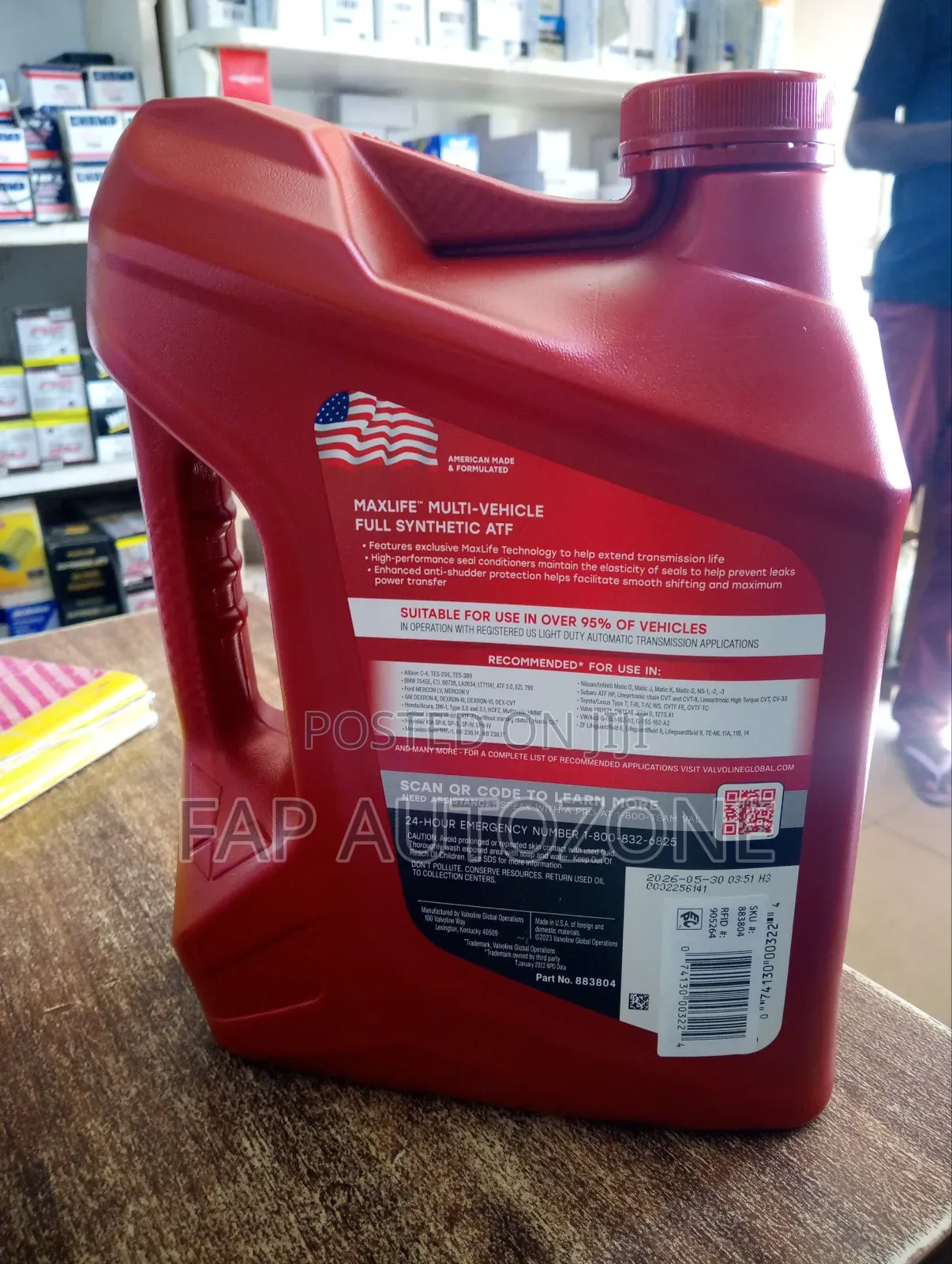 Premium Valvoline Maxlife Multi-Vehicle Transmission Fluid From USA