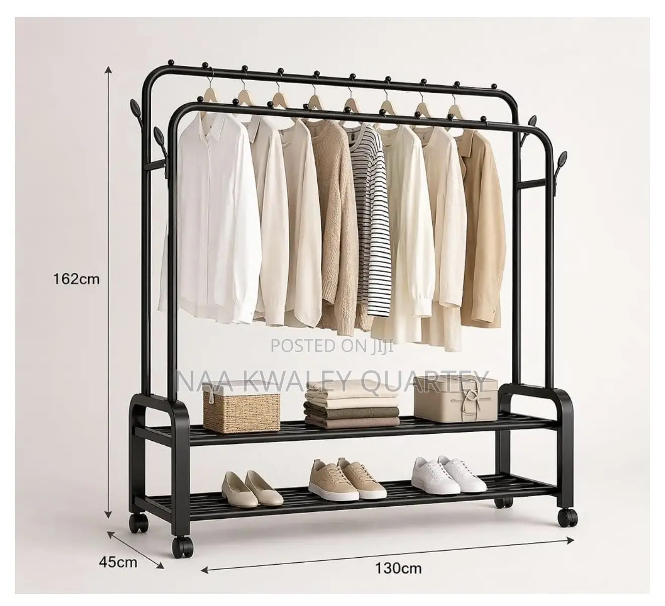 Double Pole Metal Clothes Rack