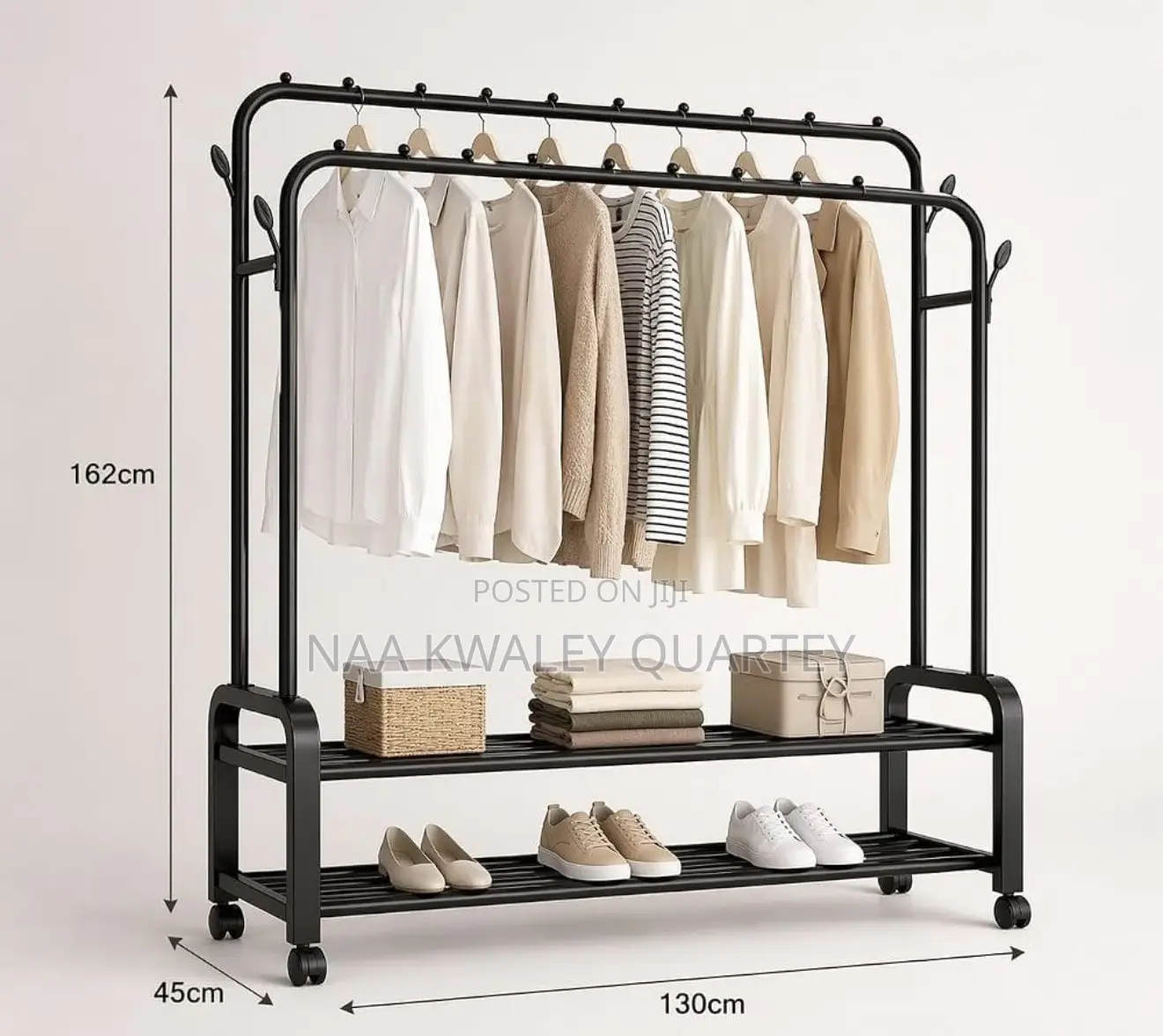 Double Pole Metal Clothes Rack