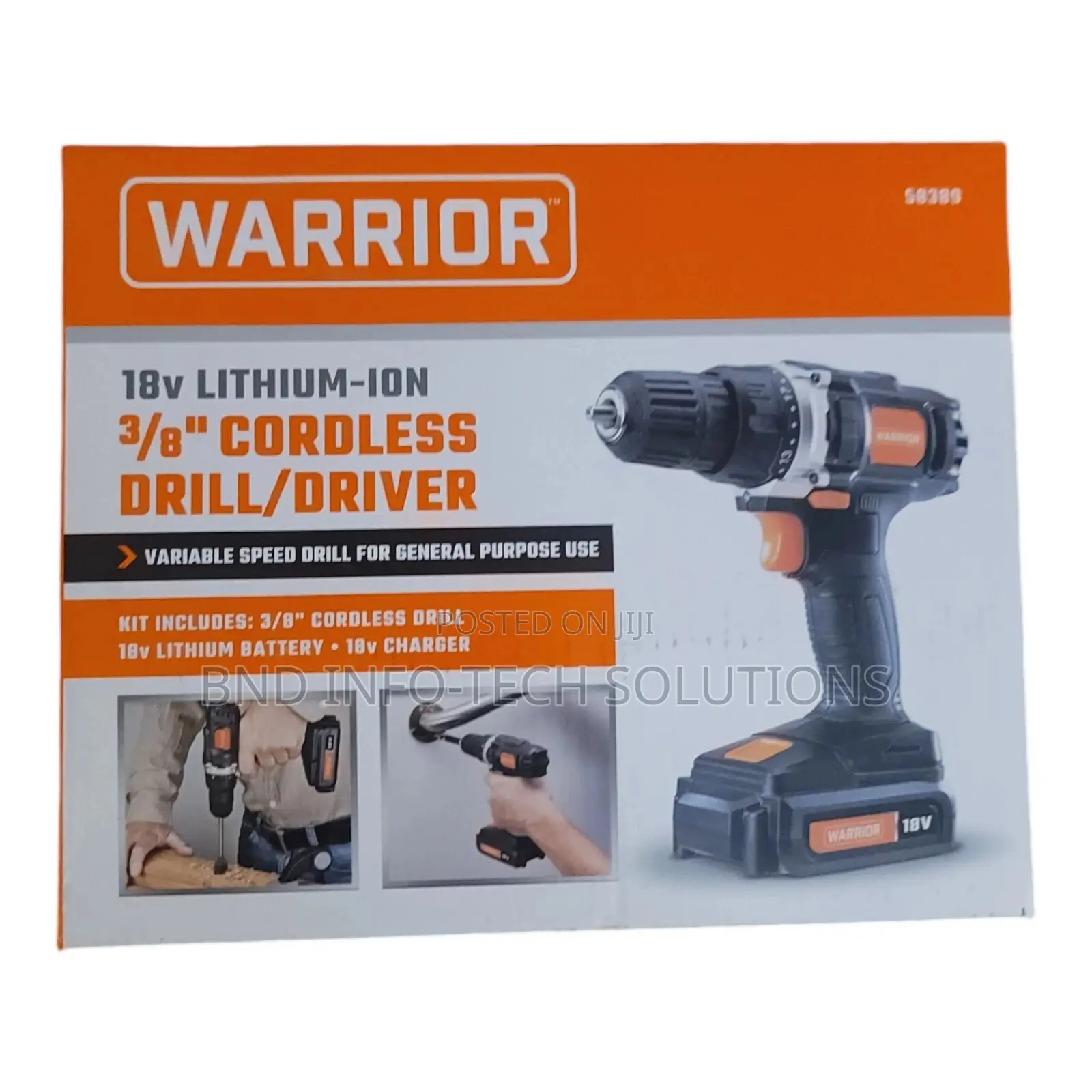 WARRIOR 18V Cordless 3/8 Inch Drill Kit