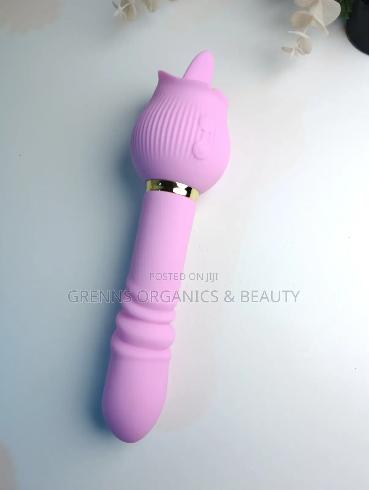 2in1 Rose Tongue Licking Dildo Vibrator G-Spot USB Pink