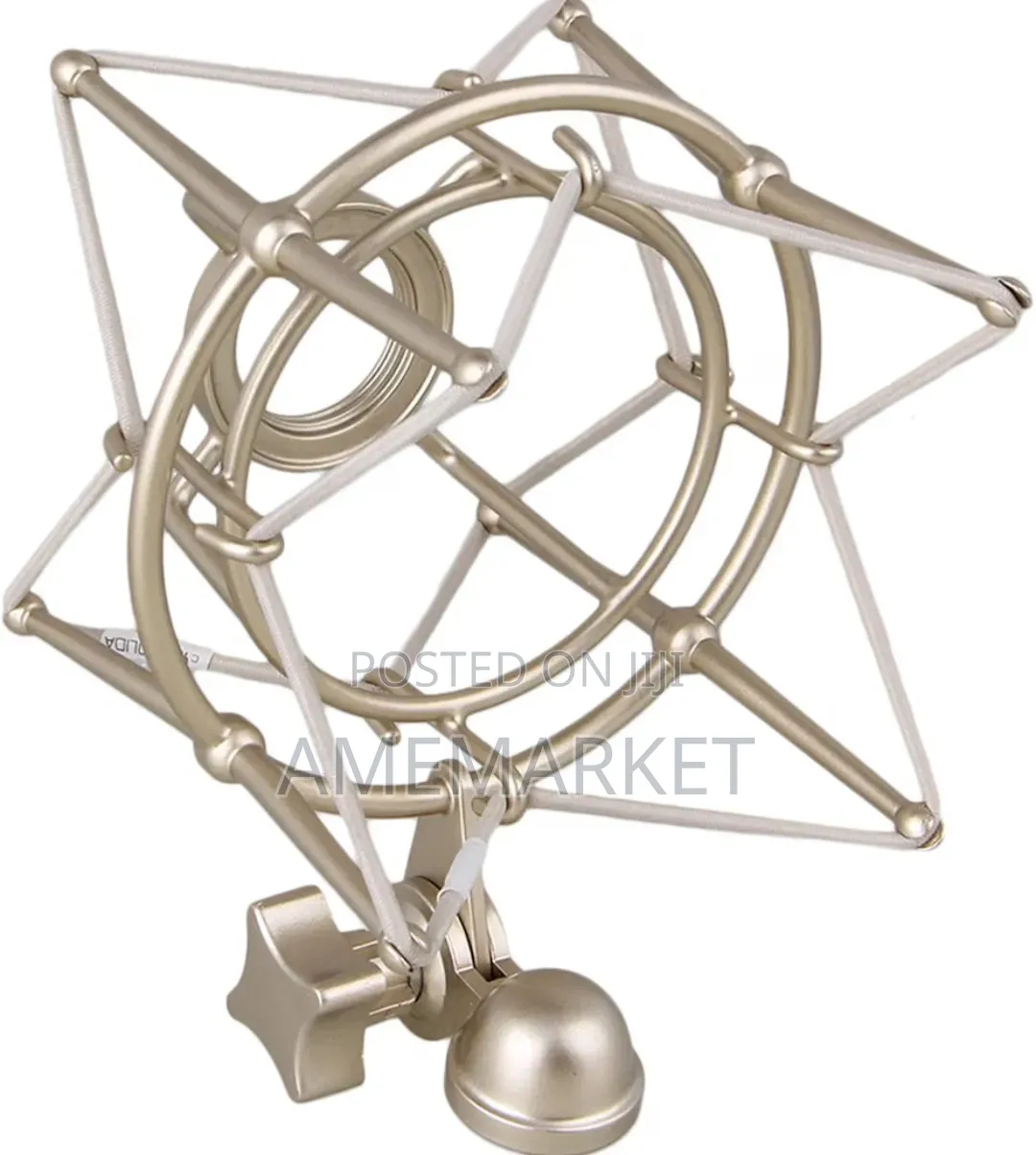 Adjustable Microphone Shock Mount – Metal Suspension Holder, Silver