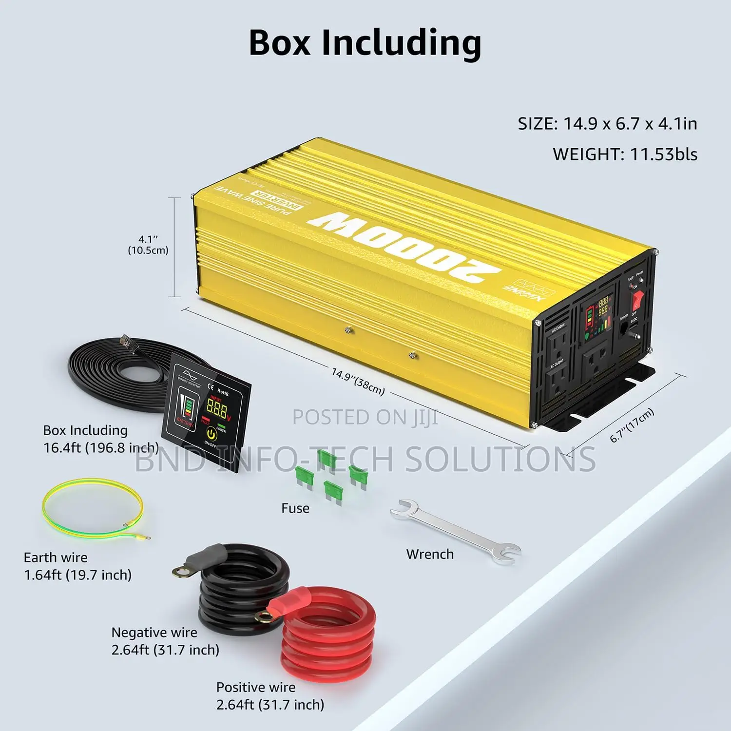 XWJNE Pure Sine Wave Inverter 2000Watt Inverter 12V DC to 110v/120v AC