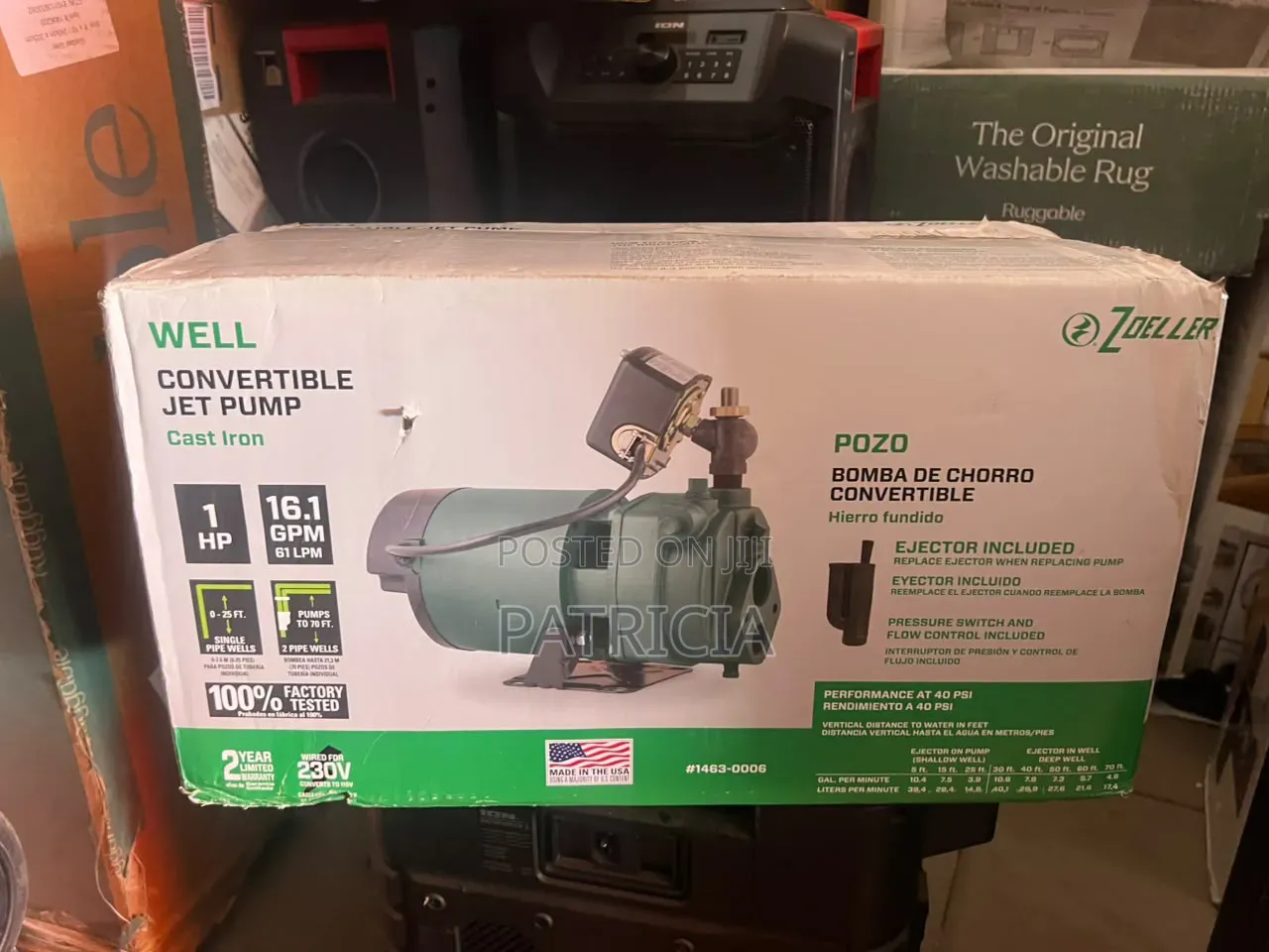 Zoeller 1HP Convertible Jet Water Pump – 16.1 GPM, New