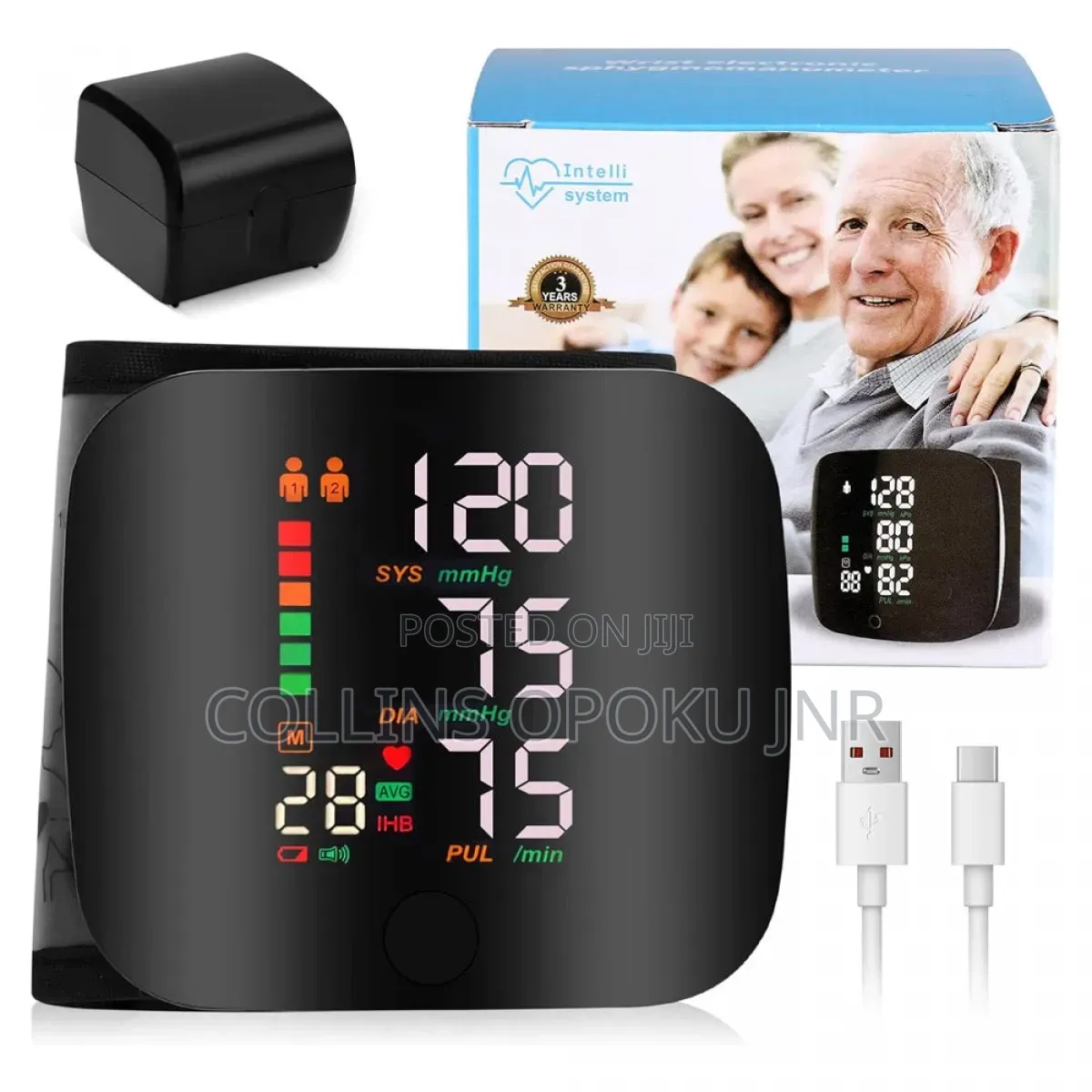 Rechargeable Digital Wrist Blood Pressure Monitor Voice Heart Rate