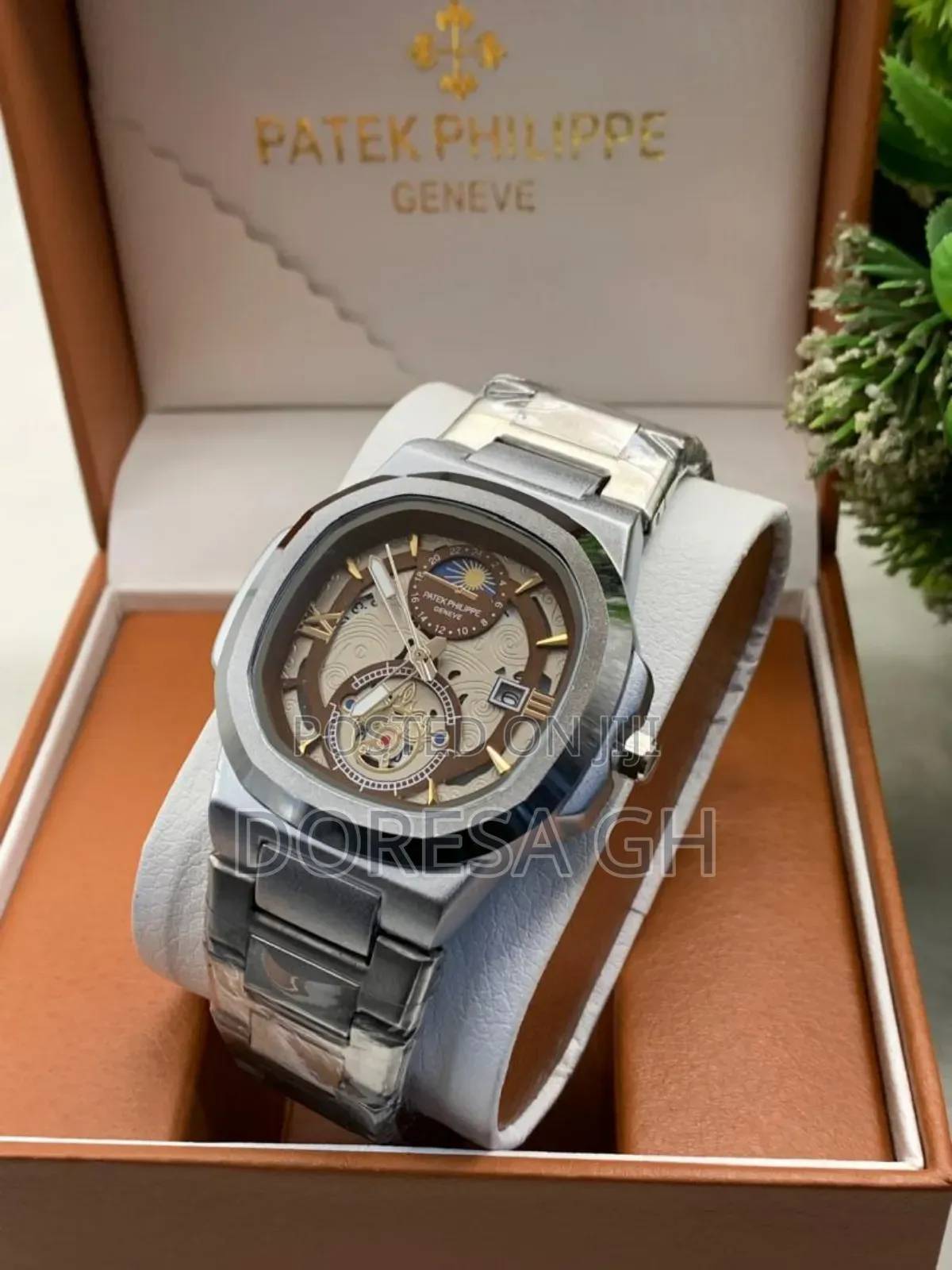 Patek Philippe Geneva Stainless Steel Watch for Men