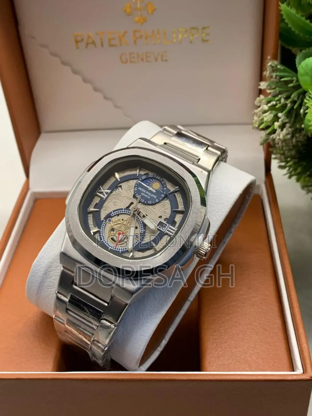 Patek Philippe Geneva Stainless Steel Watch for Men