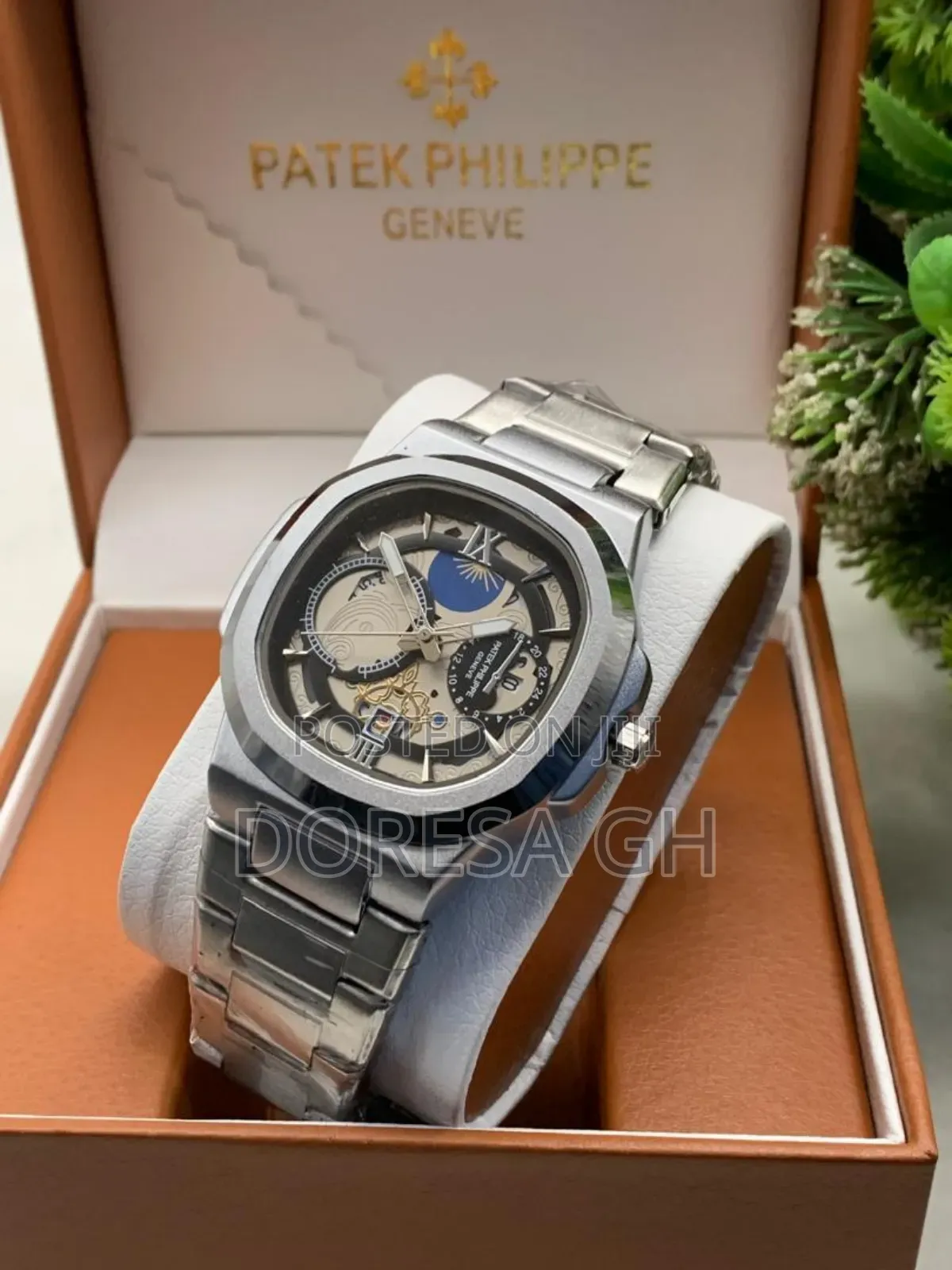 Patek Philippe Geneva Stainless Steel Watch for Men