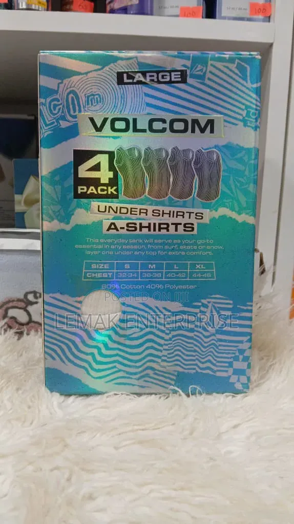 Volcom Men's 4-Pack a-Shirt Tank Top Undershirts. Size Large.