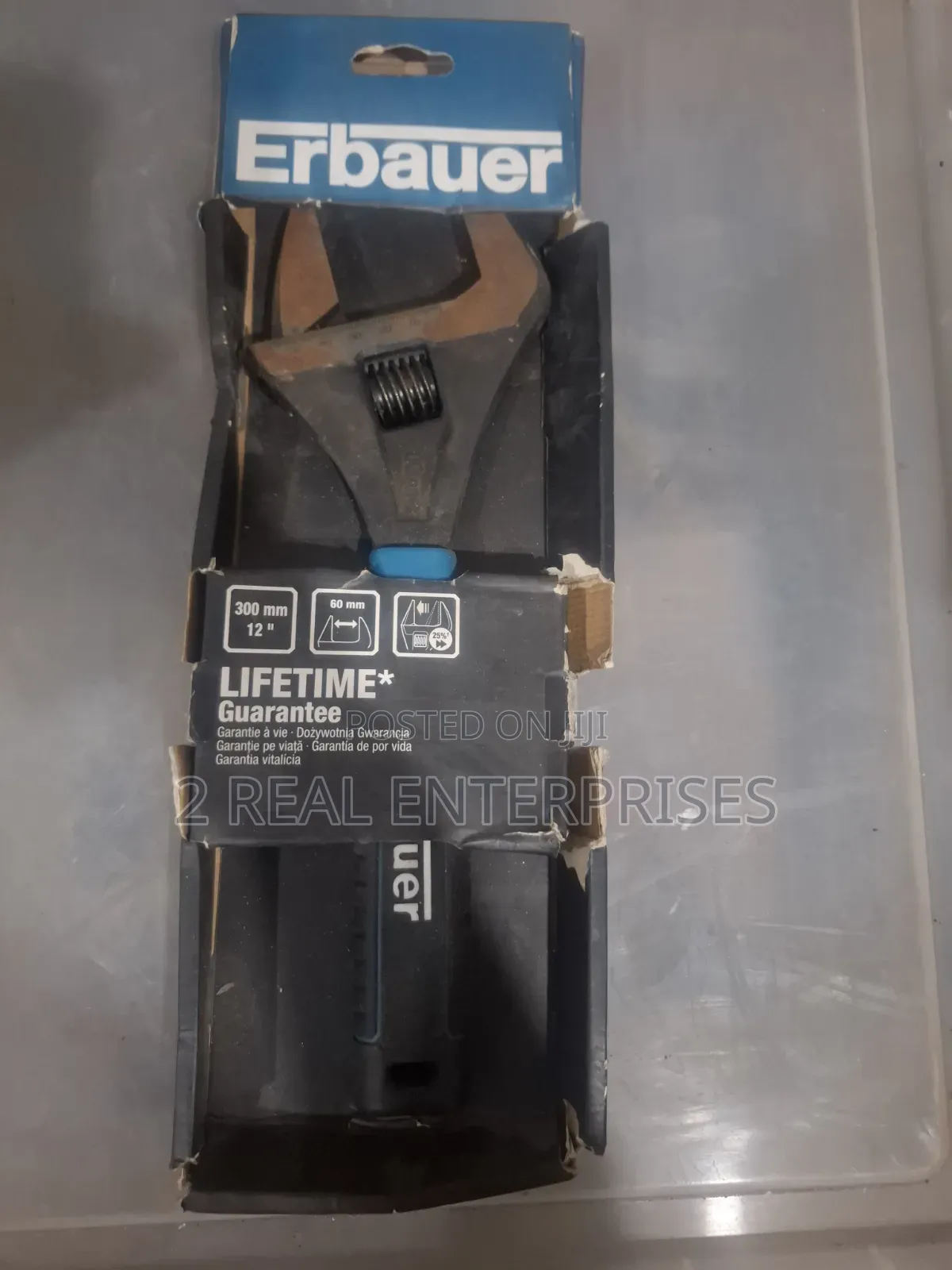Erbauer 12" 300mm Extra Wide Opening Adjust Wrench 60mm Jaw Capacity