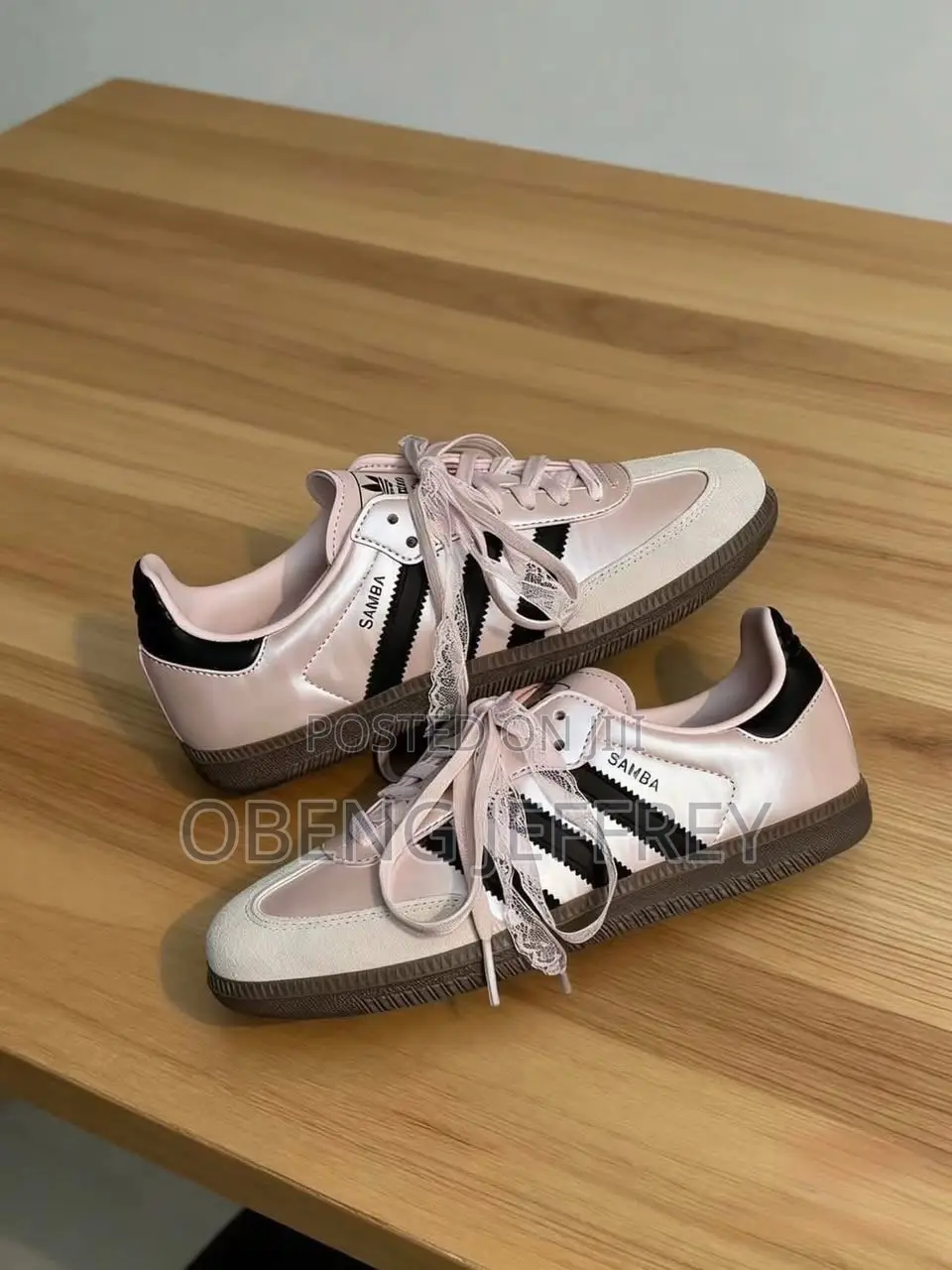 Original Pink Satin Adidas Samba