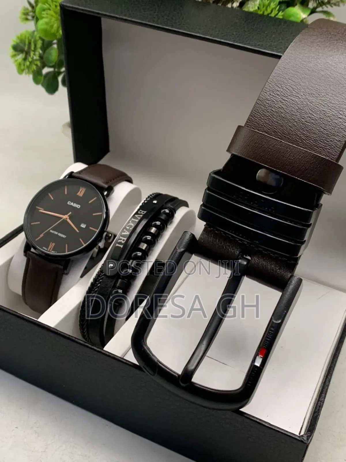 Men’s Watch,Bracelet Belt Gift Set for Him – 3-Piece Accessories Set