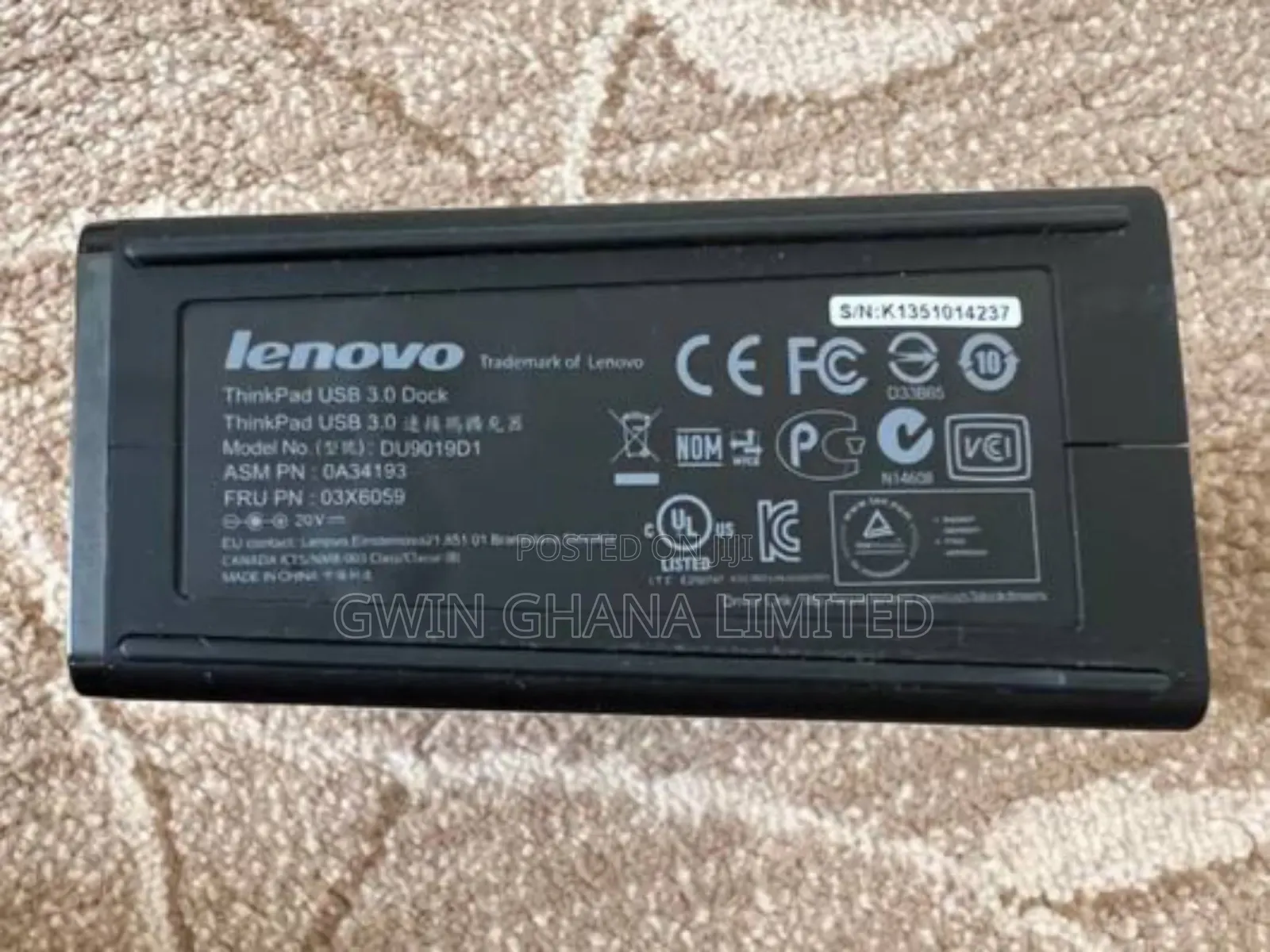 LENOVO ThinkPad USB 3.0 Docking Station DU9019D1