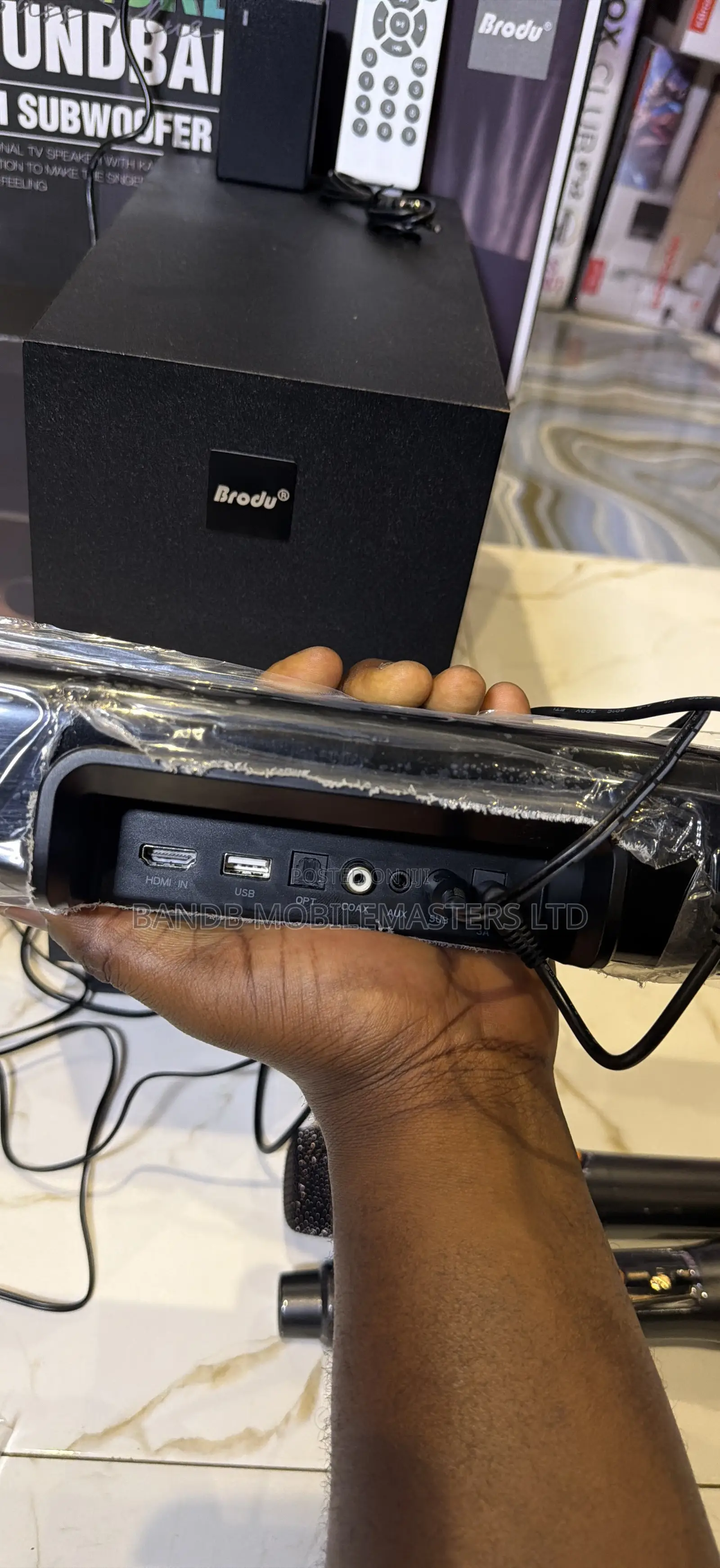 Brodu Karaoke Soundbar(Bass Boost) Subwoofer 2 Wireless Microphones