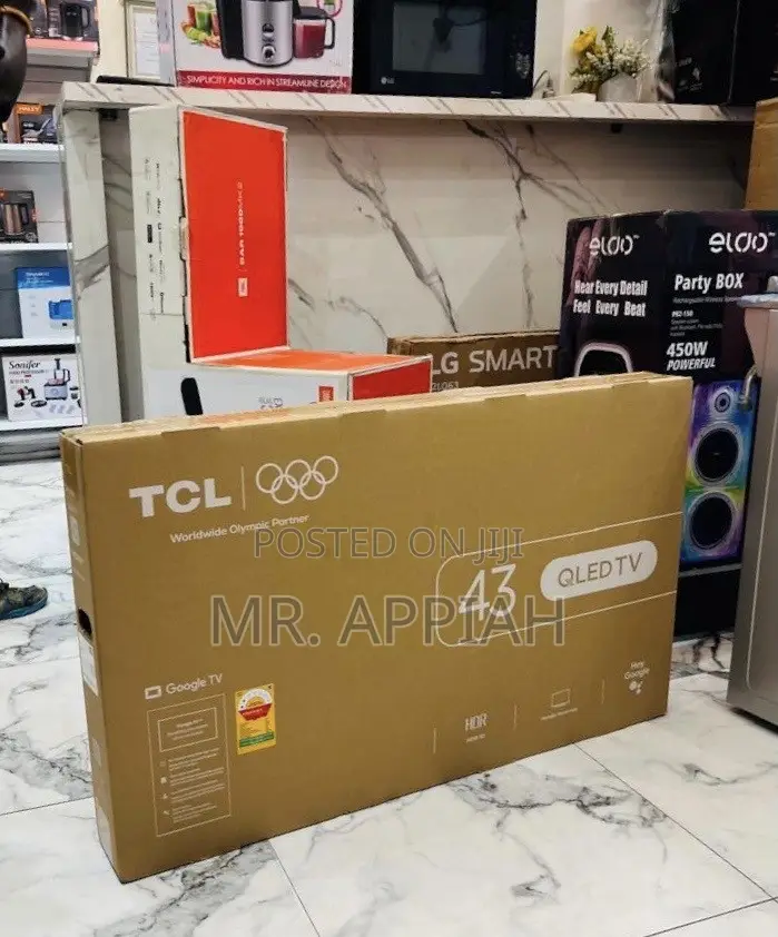 Extremely Durable TCL 43” Qled Smart Android Television(Black) 