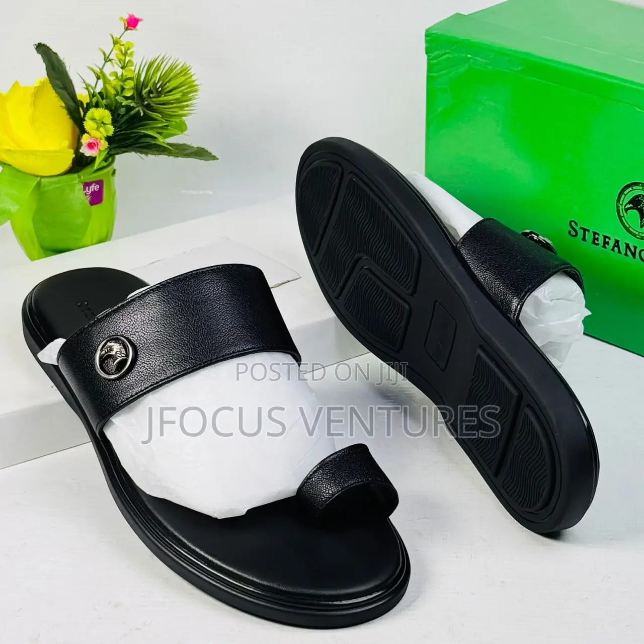 Stefano Ricci Men’s Leather Slippers