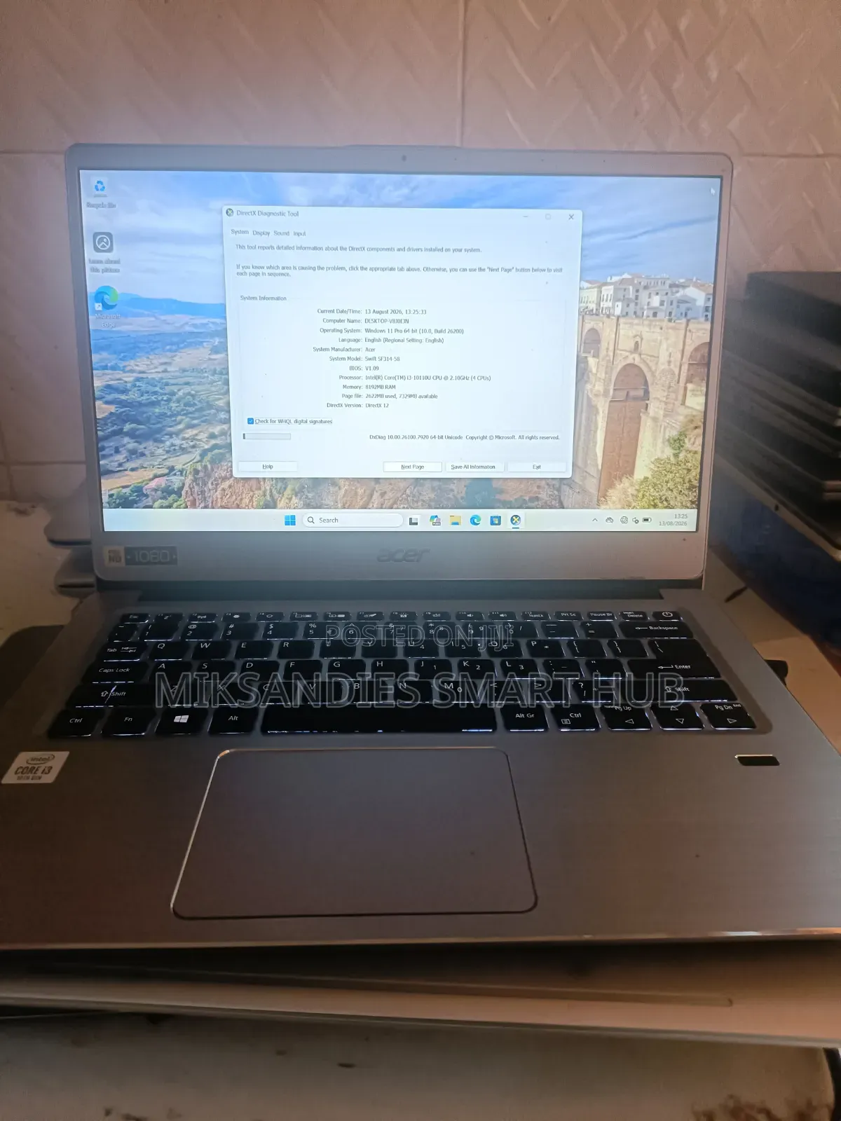 Laptop Acer 8GB Intel Core i3 SSD 128GB