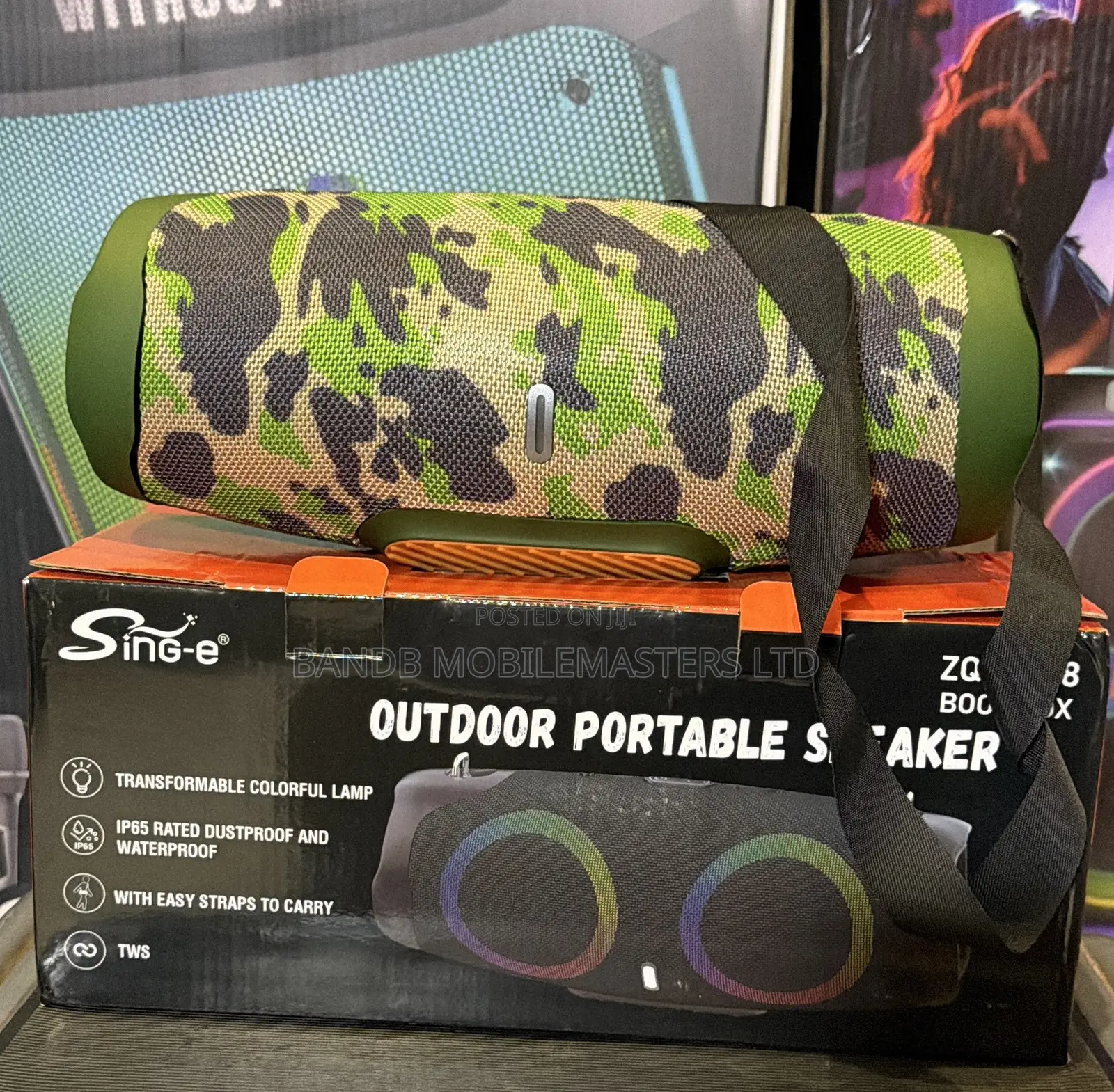 Sing-E ZQS-L28 Bluetooth Speaker – IP65 Waterproof, TWS LED Light