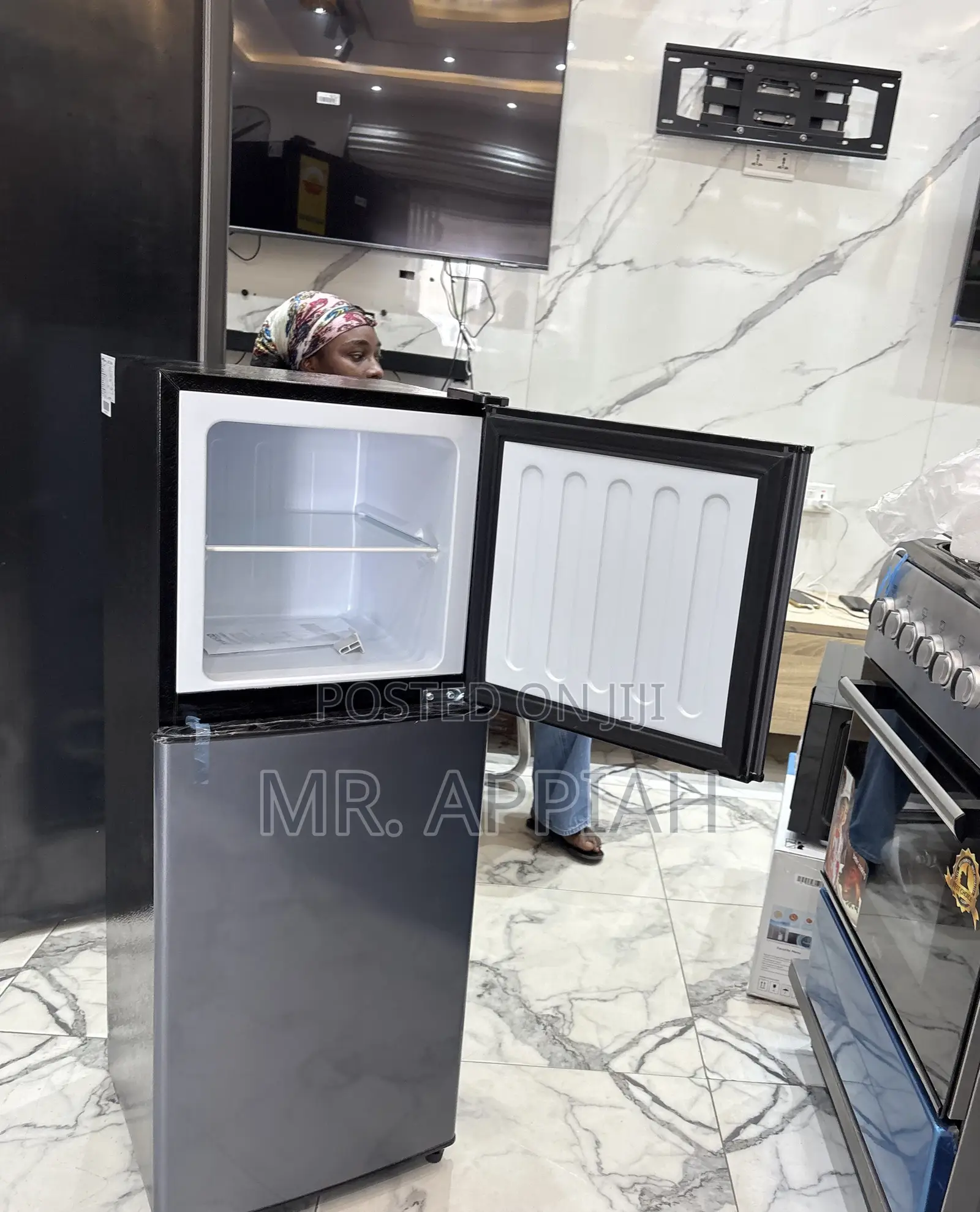 Super Classic Nasco Top Mount Freezer Fridge(NASF2-13FL)Gray