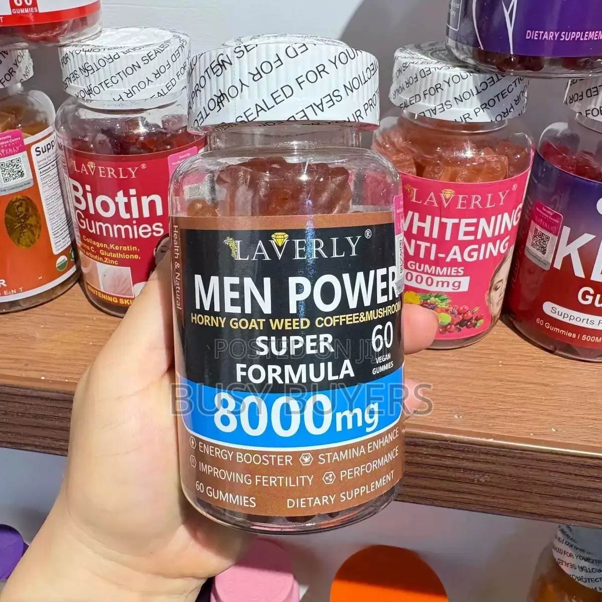 Men Power Gummies 000mg Horny Goat Weed Coffee Mushroo Super 60