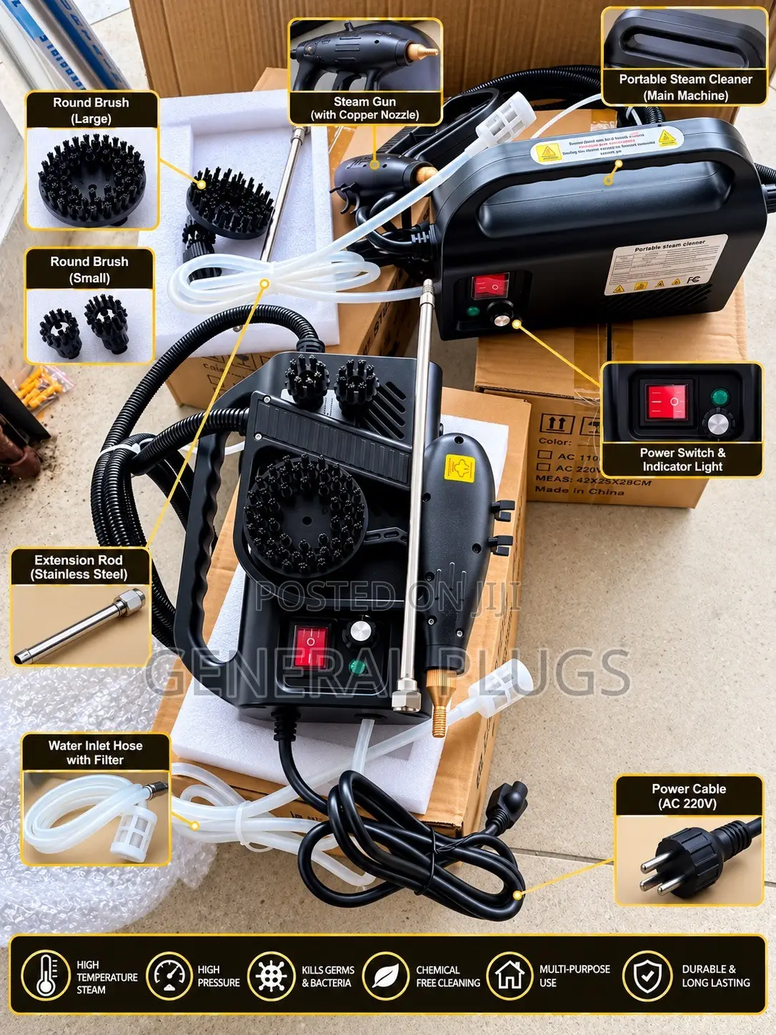 Hot Steam Care Machine Offers Deep Cleaning for Cars , AC, Kitchen Etc