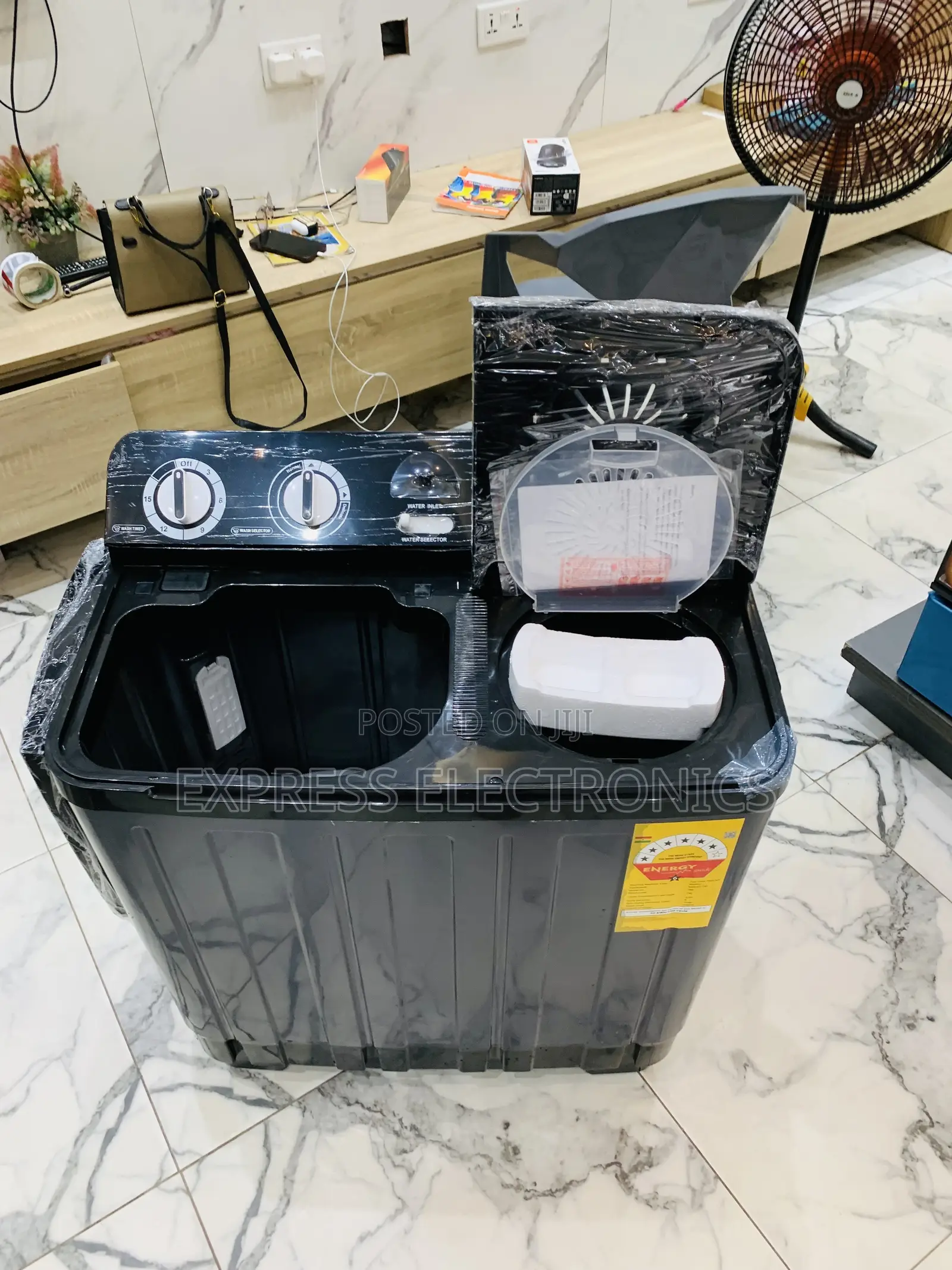 Nasco 7kg Black Semi-Auto Twin Tub WM (Model:NAS-07-Tw)