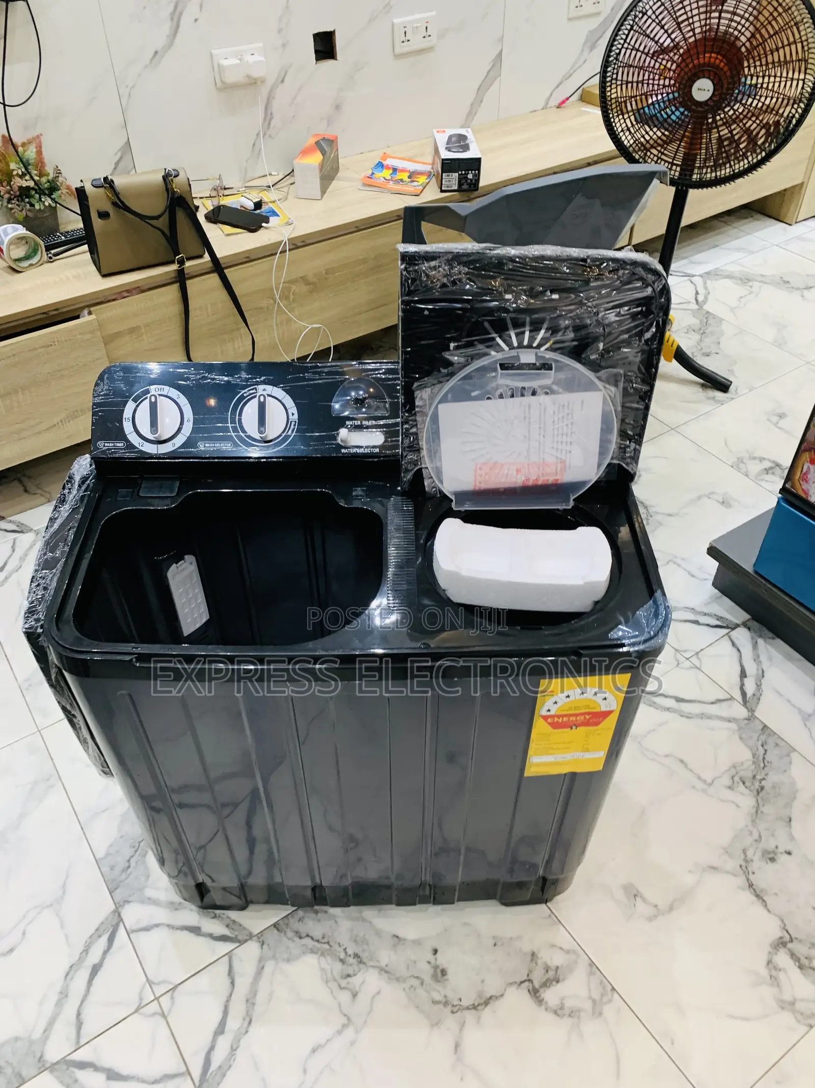 Nasco 7kg Black Semi-Auto Twin Tub WM (Model:NAS-07-Tw)