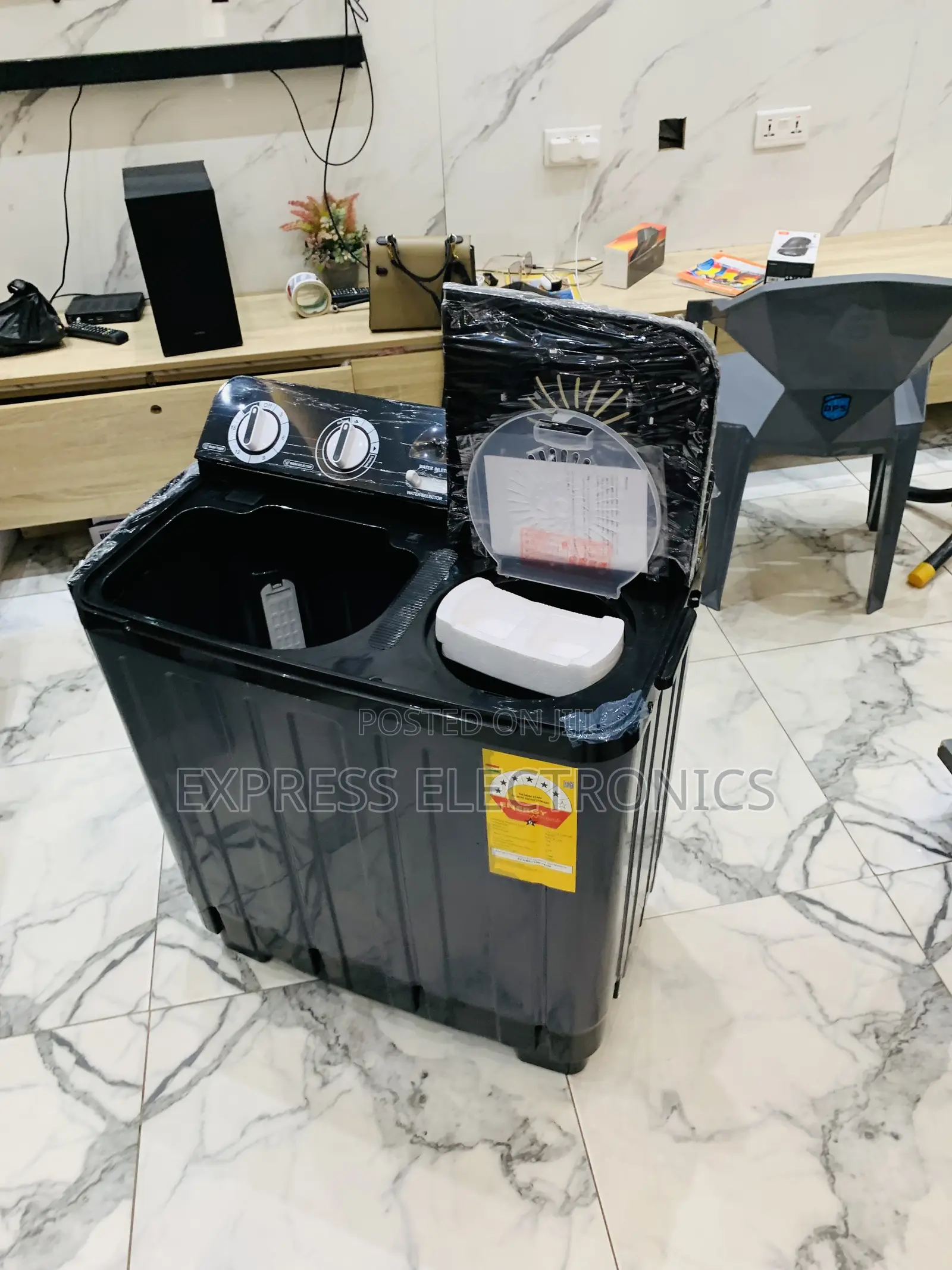 Lovely New Nasco 7kg Black Semi-Auto Twin Tub WM (Model:NAS-07-Tw)