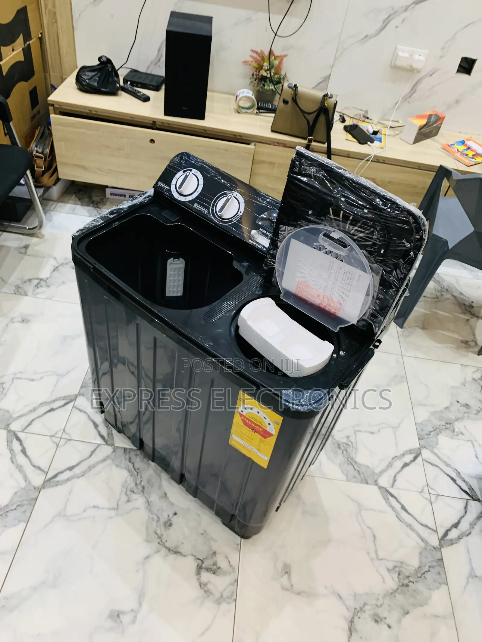 Lovely New Nasco 7kg Black Semi-Auto Twin Tub WM (Model:NAS-07-Tw)